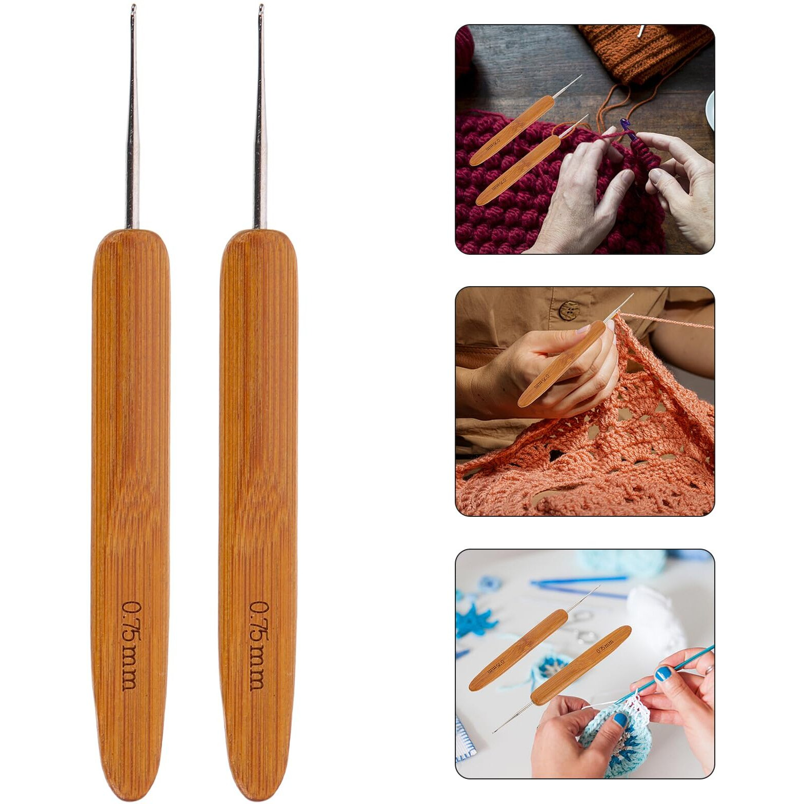 Artibetter 2Pcs Dreadlock Crochet Hook Set Braid Hair Dreadlocks Needle Weaving Crochet For Braid Craft