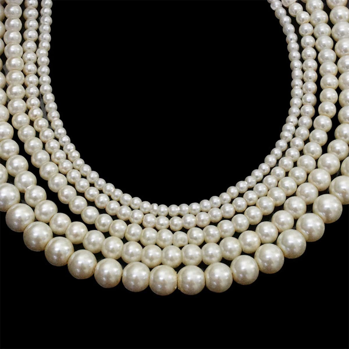 Embroiderymaterial Pearl Glass Beads Craft Jewellery Making Combo Set 5 Sizes 900 Pieces -3Mm,4Mm,5Mm,6Mm & 8Mm