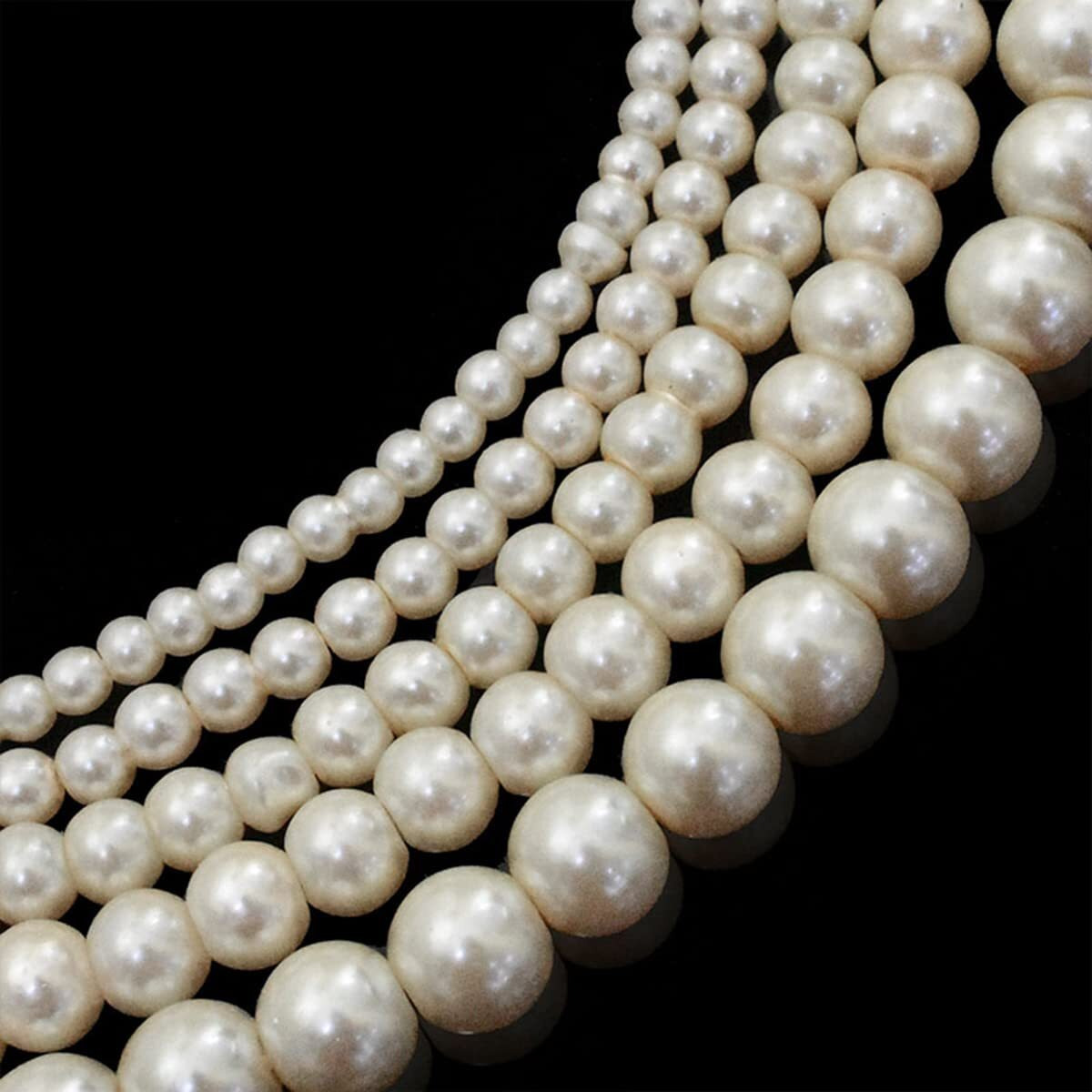 Embroiderymaterial Pearl Glass Beads Craft Jewellery Making Combo Set 5 Sizes 900 Pieces -3Mm,4Mm,5Mm,6Mm & 8Mm
