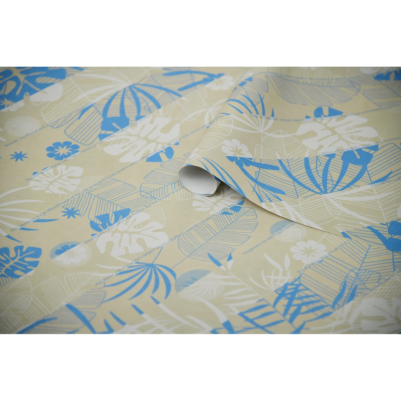 Evince - Thoughtful Presentations 10 Floral Gift Wrapping Paper | 27" X 17 Recyclable | Thick Matte Paper | Birthday Anniversary Bridal Shower Baby Shower | Blue Beige Facts On Gifts.