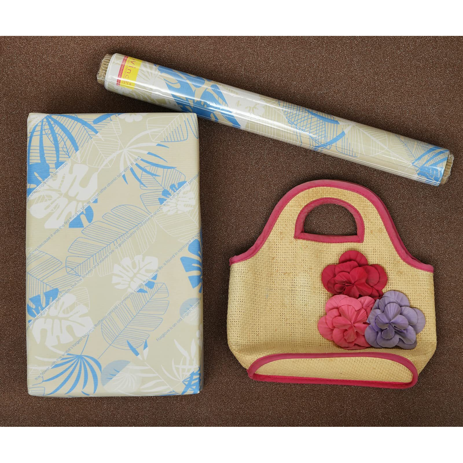 Evince - Thoughtful Presentations 10 Floral Gift Wrapping Paper | 27" X 17 Recyclable | Thick Matte Paper | Birthday Anniversary Bridal Shower Baby Shower | Blue Beige Facts On Gifts.