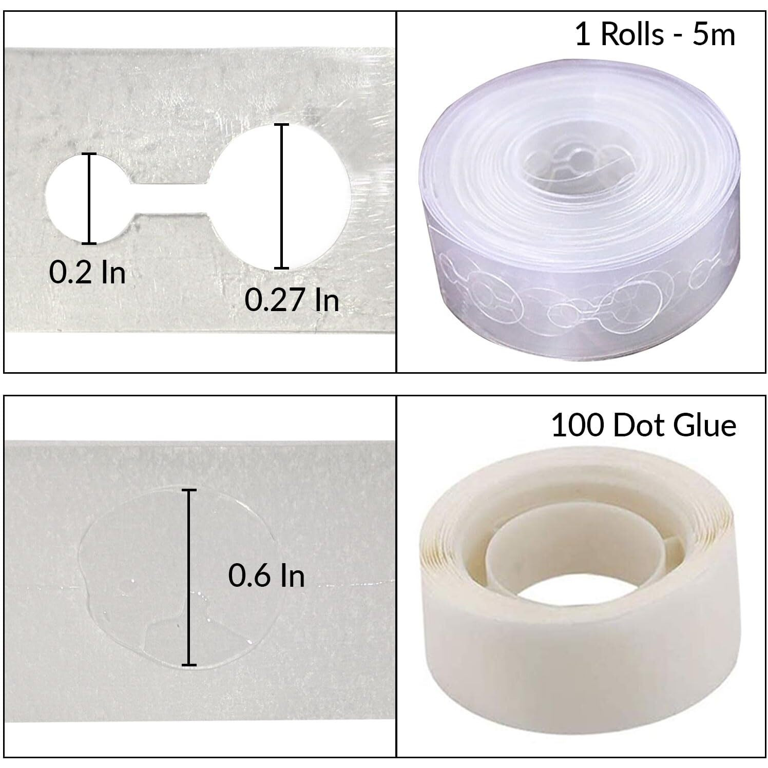 Wobbox Balloon Arch Kit Balloon Decorating Strip Kit For Garland With 100 Dot Glue Point Stickers, Balloon Garland Tape For Wedding, Birthday, Baby Shower Decorations (1 Rolls - 5M) (100 Dot Glue)