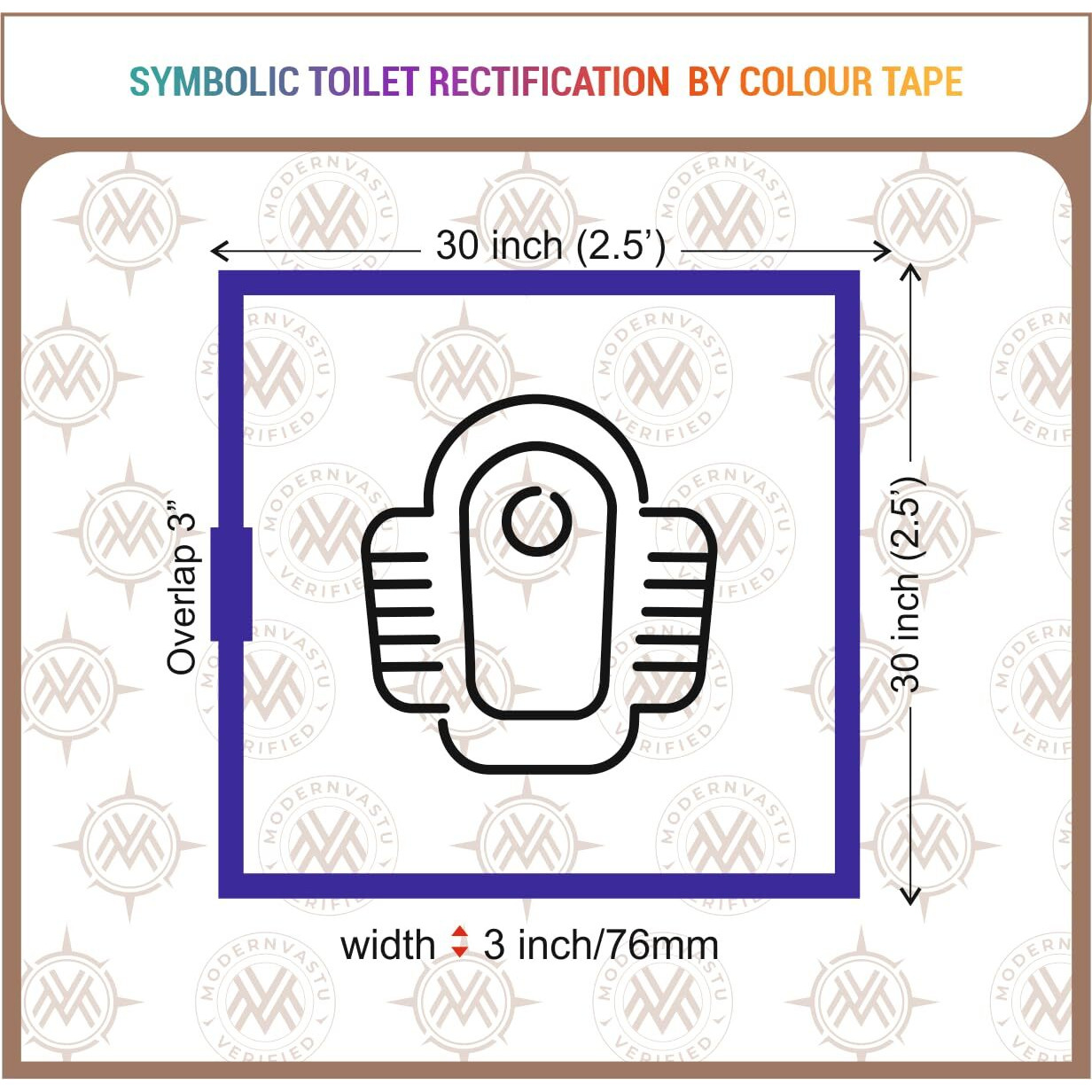 Mv Vastu Remedies Colour Tape Blue | Size 3&quotInch/76Mm, 20 Meter (Main Entrance & Toilet Correction)  Pack Of 1