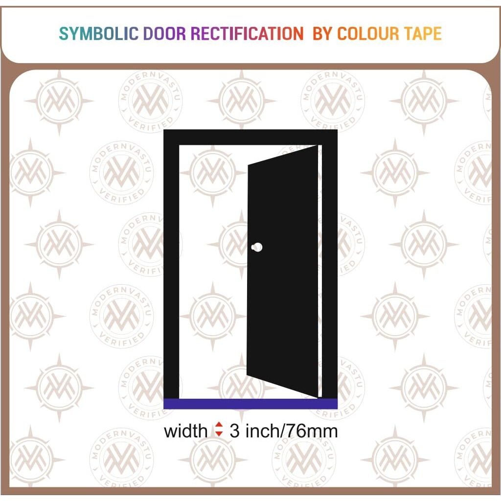 Mv Vastu Remedies Colour Tape Blue | Size 3&quotInch/76Mm, 20 Meter (Main Entrance & Toilet Correction)  Pack Of 1