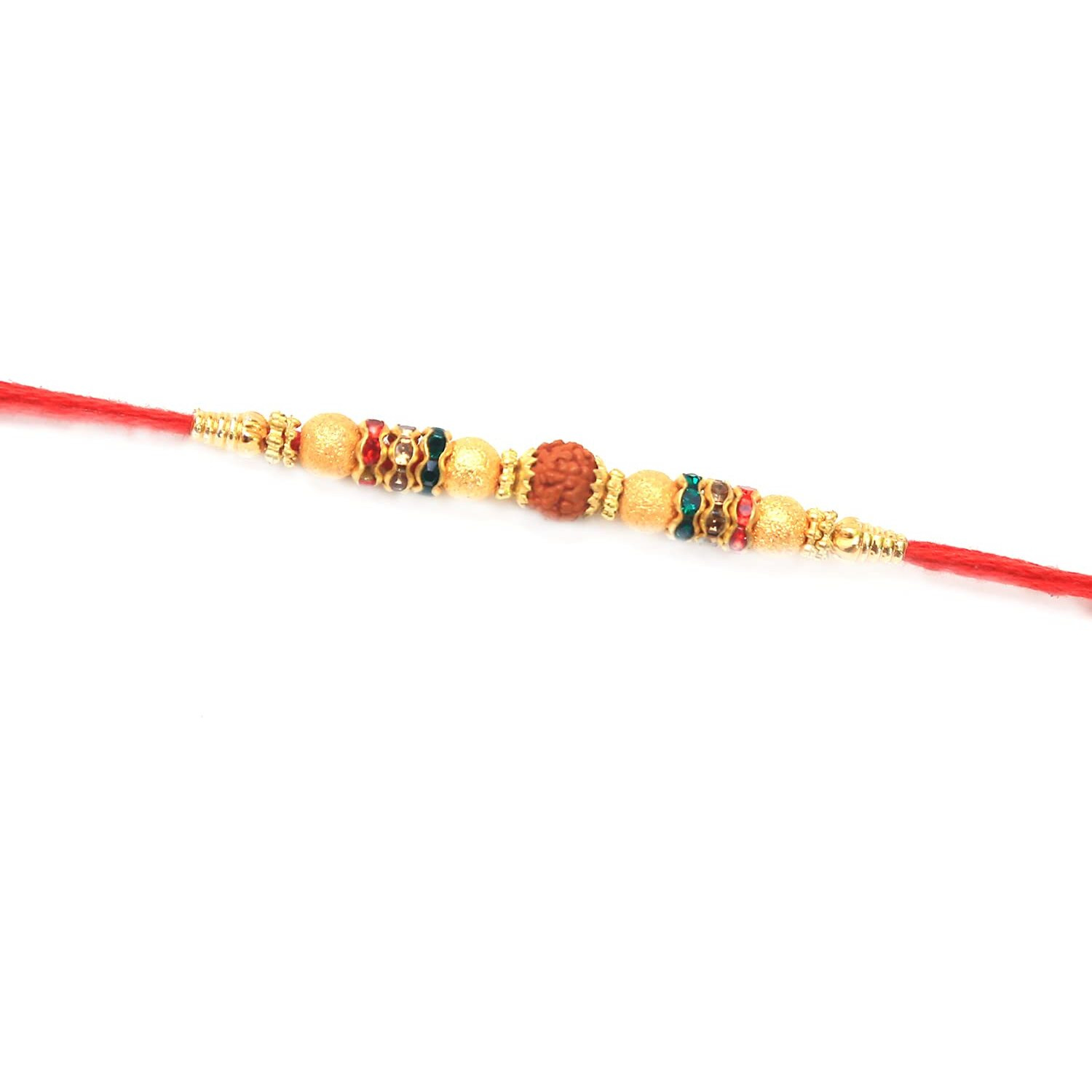 Kkr Enterprise- Metal Hanuman Rakhi & Rudrakhas Rakhi | Roli Tilak Pack | Rakhi For Brother | Fancy Design Rakhi | Rakhi For Bhaiya (Combo)