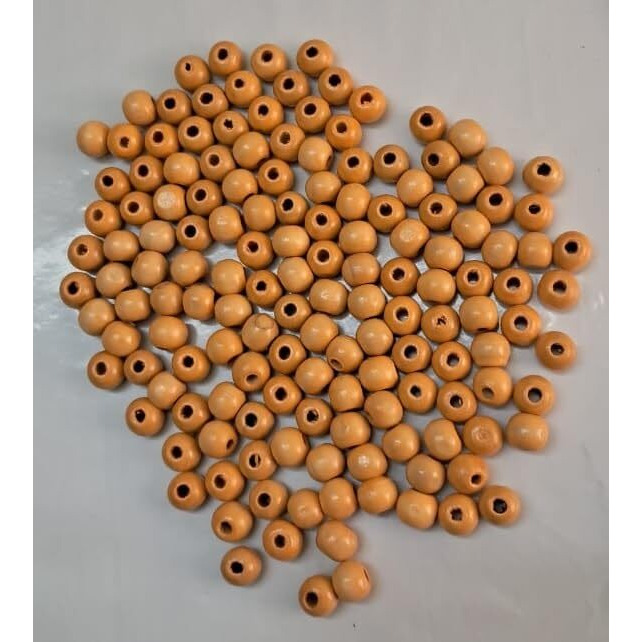 Q1 Beads 250 Pcs 10 Mm Natural Round Wooden Beads Beige 10 Mm With Small Hole Ball For Jewellery Making & Diy Craft Findings And Multipurpose(2 Mm Hole,Beige Color)