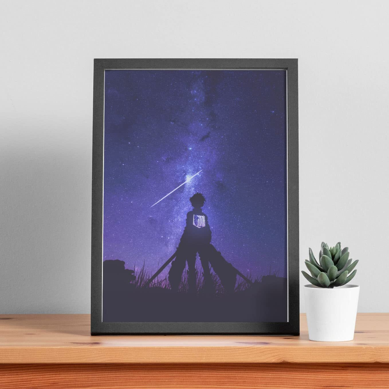 Soulabiti Presents The Attack On Titan Anime Poster Eren Yeager Framed Art Black 1 Inch Frame With Plexi-Glass (12 Inches X 9 Inches) Attack On Titan Merch E-17