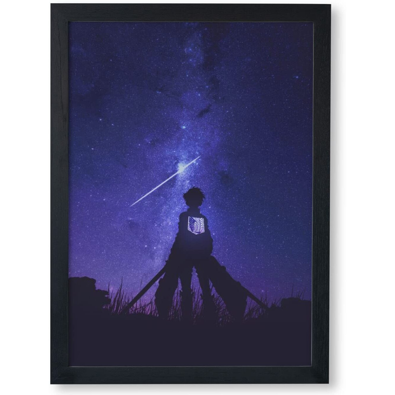 Soulabiti Presents The Attack On Titan Anime Poster Eren Yeager Framed Art Black 1 Inch Frame With Plexi-Glass (12 Inches X 9 Inches) Attack On Titan Merch E-17