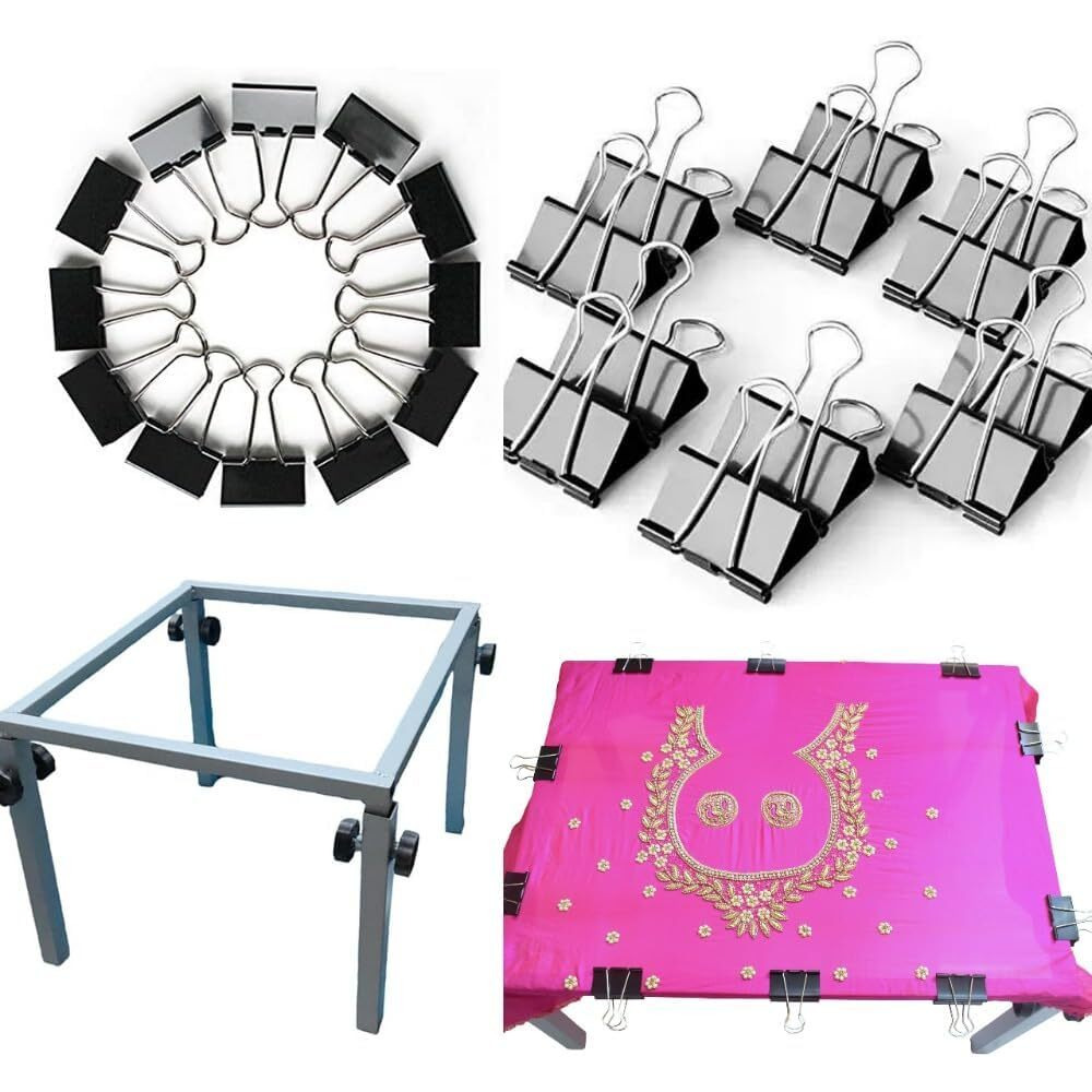Ragro Box Square Type Aari Work Embroidery 24 X 16 Size Aari Embroidery Hoops With 12 Clip For Making Hand Embroidery Set/Alternative For Hoops/Aari Work Materials