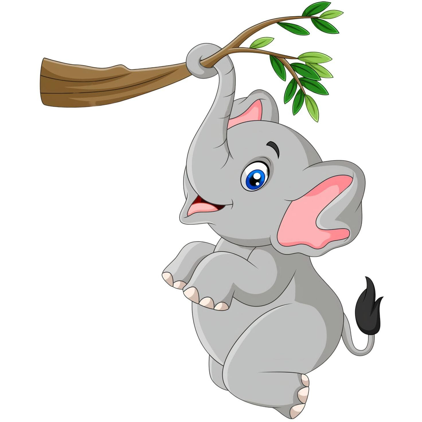 Sticker Yard Hanging Elephant Animal Decor Kids Room Decor, Hall Decor, Kitchen Decor, Living Room Decor,Bedroom Decor Vinyl Wall Sticker,Multicolor (Standard Size -55X71Cm)