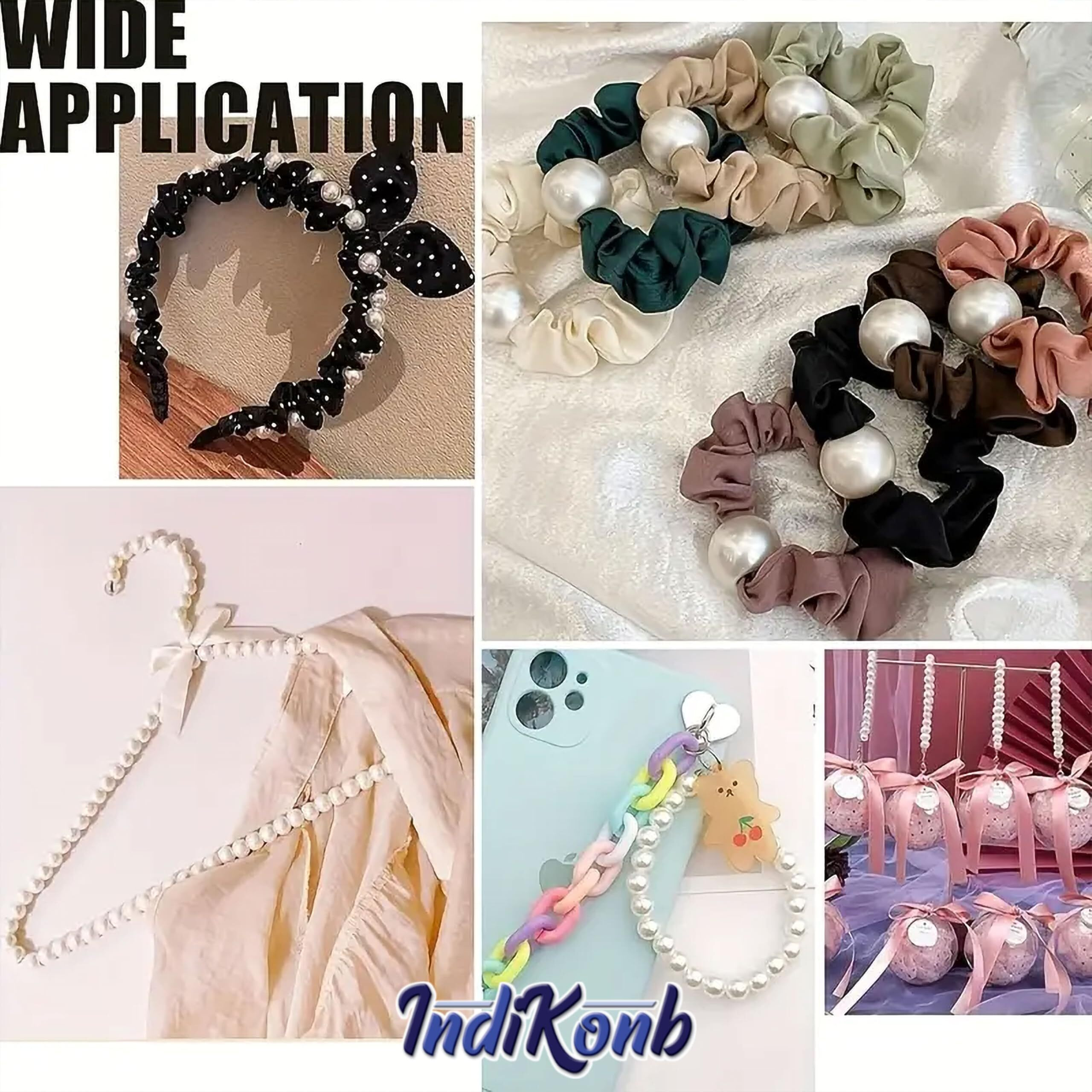 Indikonb Round Pearl Moti Beads | Offwhite Beige Acrylic Plastic Faux Pearl | White Beads For Craft, Diy Jewelry & Accessories | Perfect For Mala Making & Rakhi Making (Off White-8Mm)