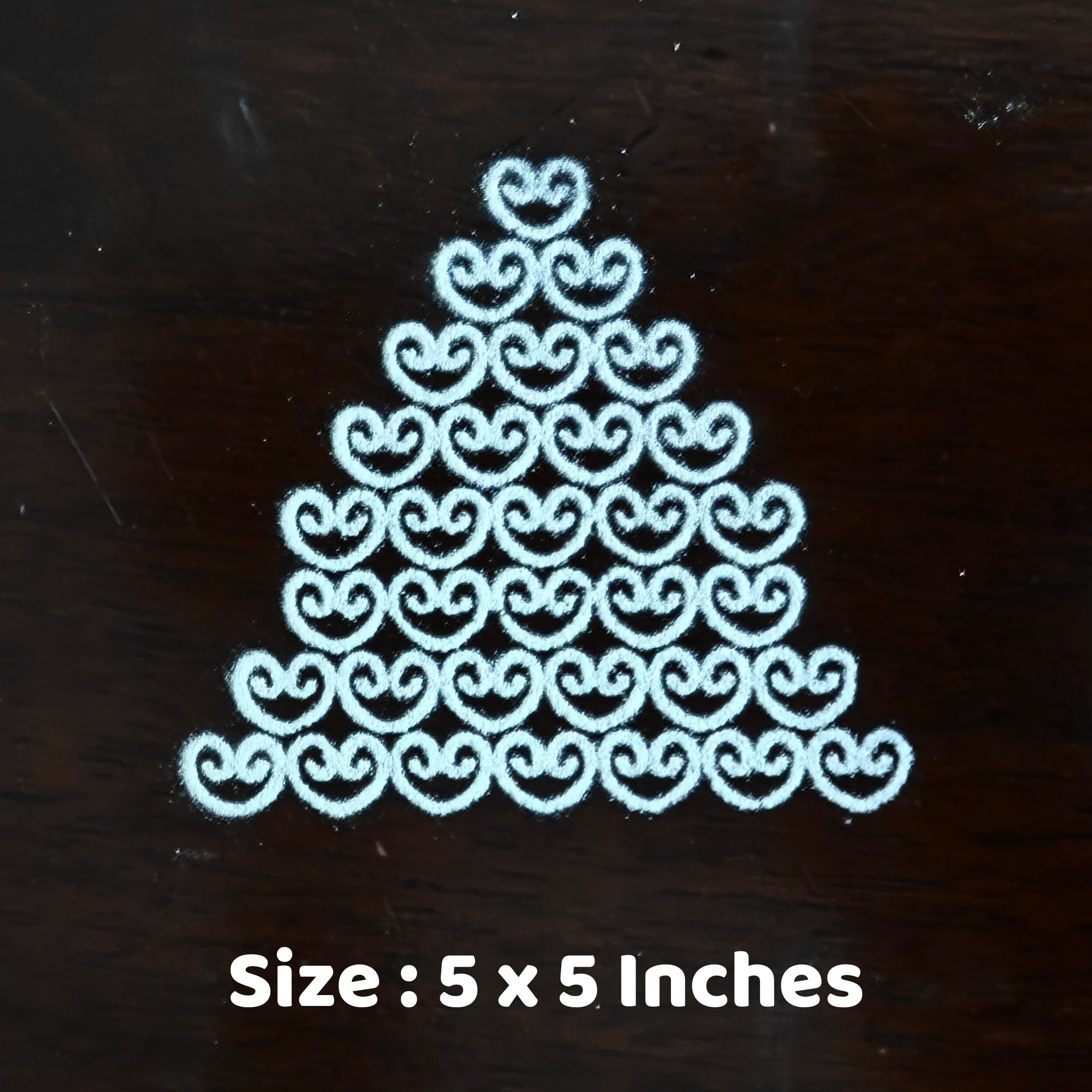 Anciently Gopadam Rangoli Stencil Wooden, Rangoli Sacha Wooden, 1 Piece (5X5 Inches)