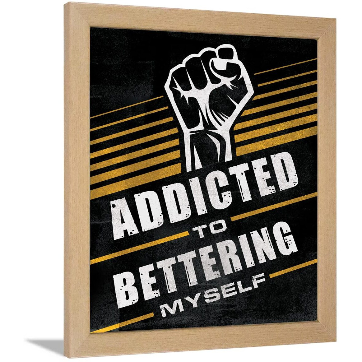 Chaka Chaundh - Motivational Quotes Frames - Framed Posters - Performance Quotes Frames For Office, Student, Entrepreneur - Best Quotes Wall Frames - Posters With Frame (Bettering Myself - Black)