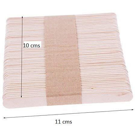 Amigozz Natural Wooden Plain Ice Cream Sticks Popsicle Sticks  100 Pcs