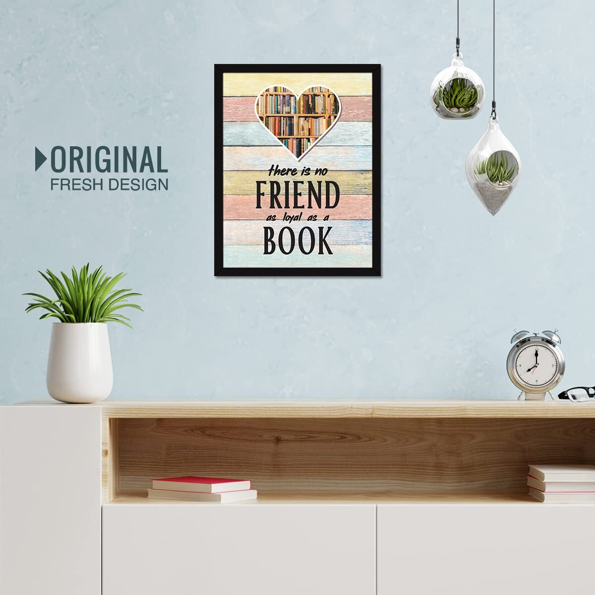 Chaka Chaundh -Library Quotes Wall Frames - Reading Quotes Frame - Book Quotes Poster - Book Wall Art Frame - (13.6 X 10.6 Inches) (There Is No Friend As Loyal - Vintage)