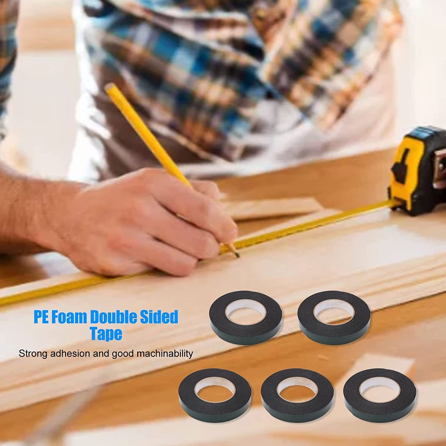 Bapna Double Sided Foam Tape, (Black, 24 Mm X 8 Meters)