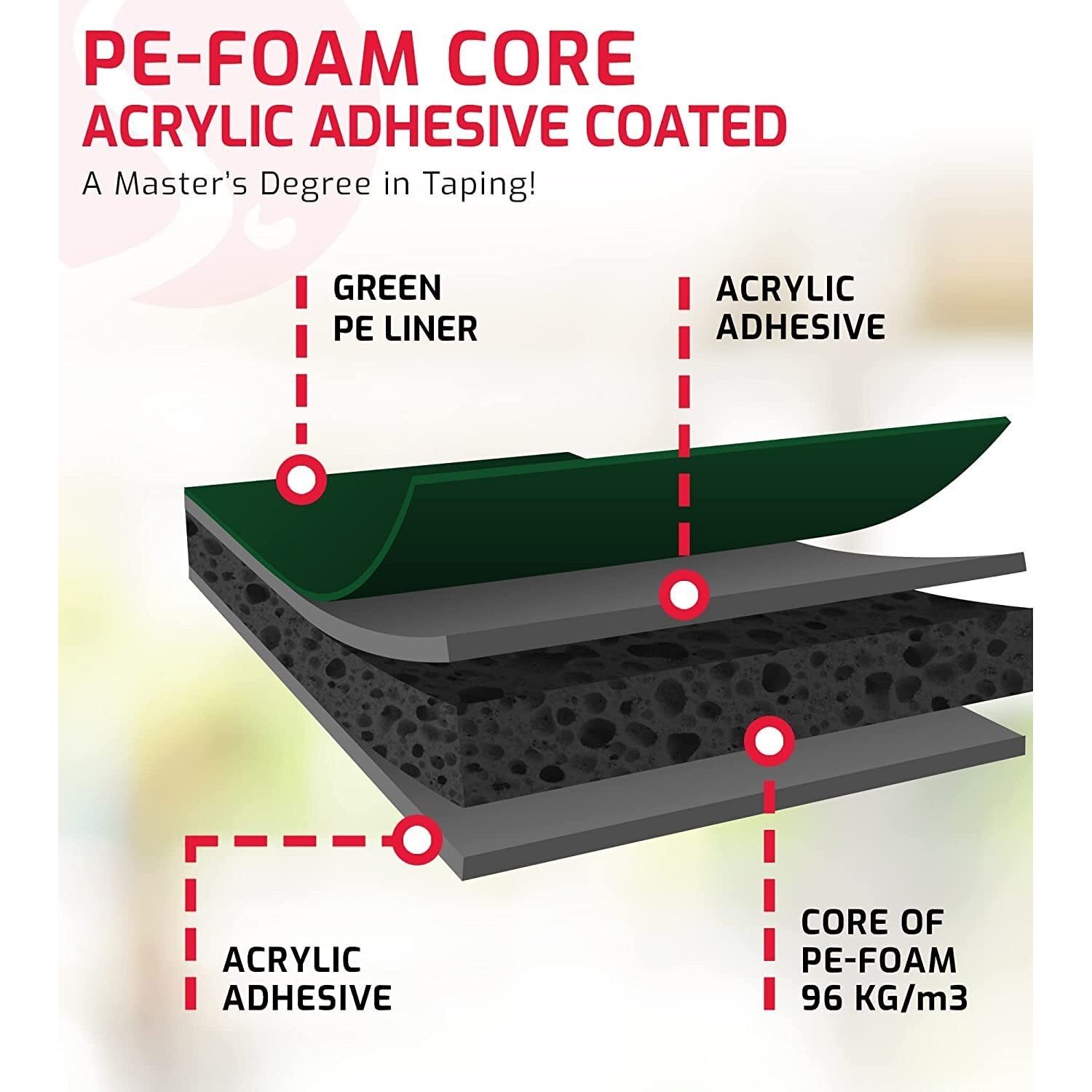 Bapna Double Sided Foam Tape, (Black, 24 Mm X 8 Meters)