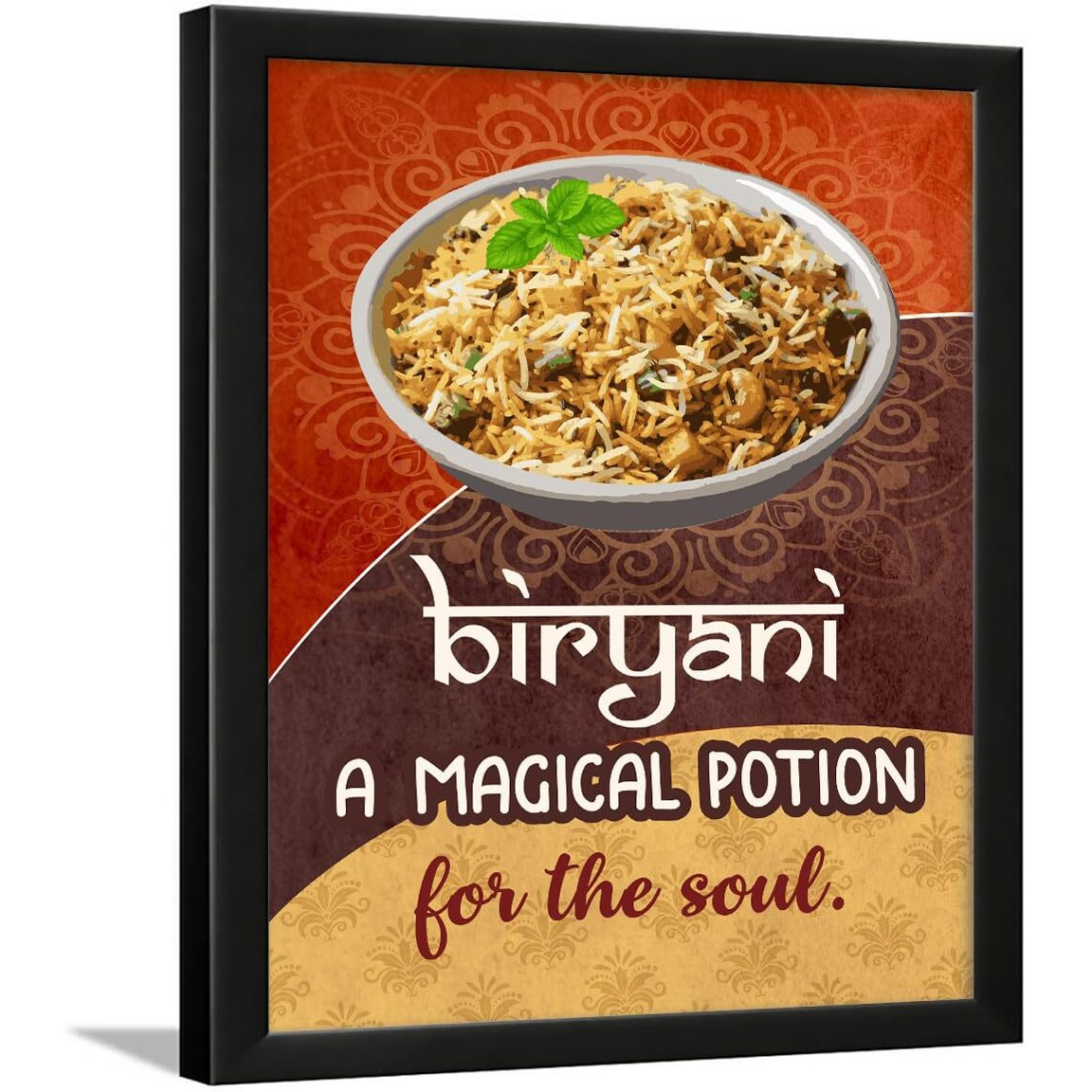 Chaka Chaundh - Restaurant Wall Decoration Items - Food And Biryani Quotes Wall Frames - Posters For Restaurant Decor (14 X 11 Inches)