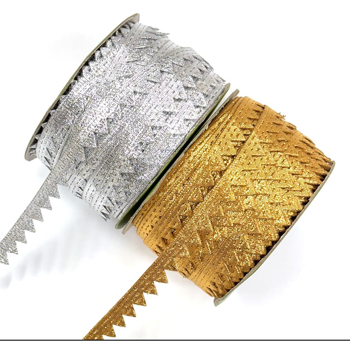 Embroiderymaterial Combo Pack Of Shining Sewing, Embroidery Lace For Saree Border, Blouse, Dupatta Border, Lehenga, Kurti Etc (40 Meters/Roll, 11Mm Wide)