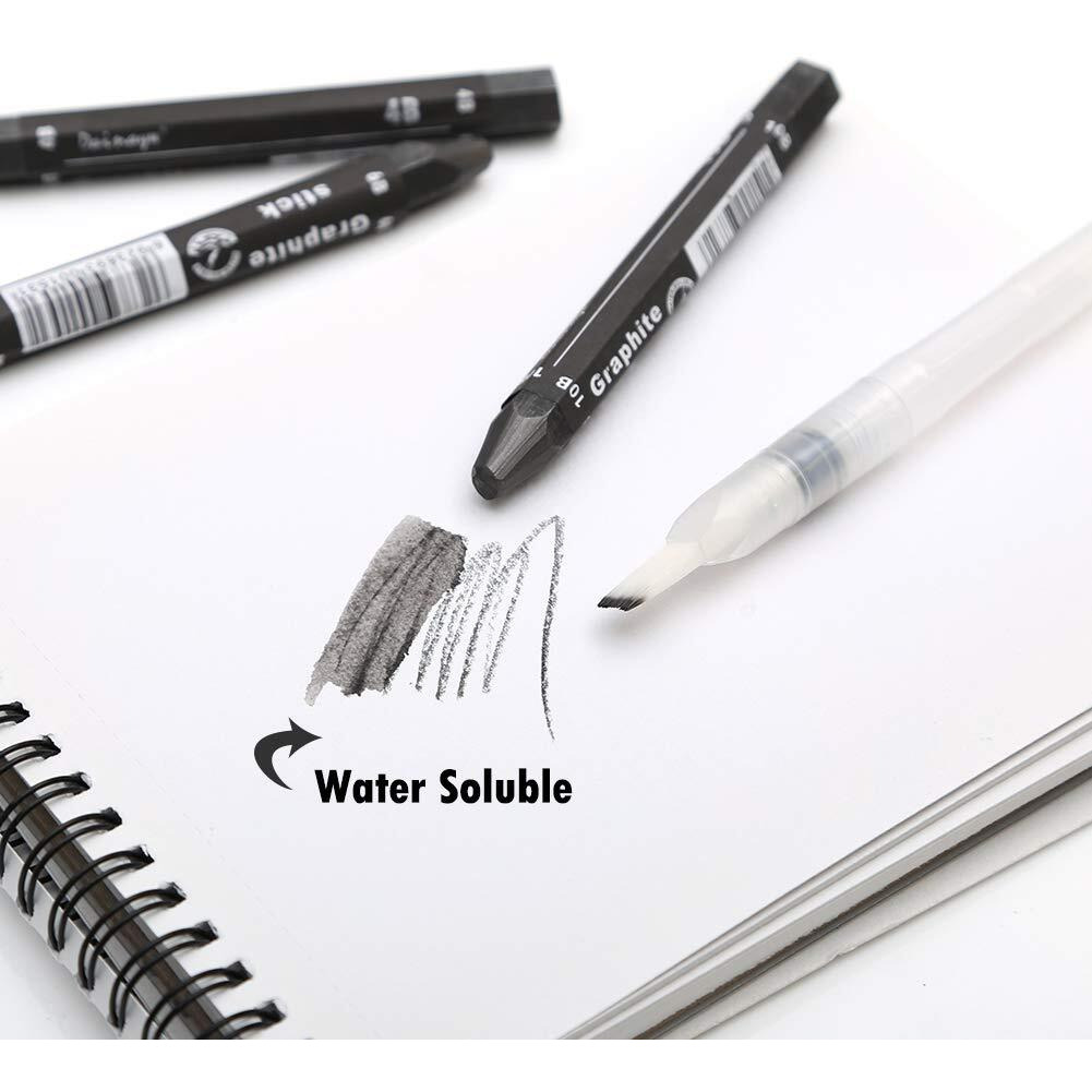 Graphite Stick Set - Water Soluble - 4B 6B 10B, Art Drawing Supplies For Sketch & Shading Pencils, Artist Sketching - 3 Pcs