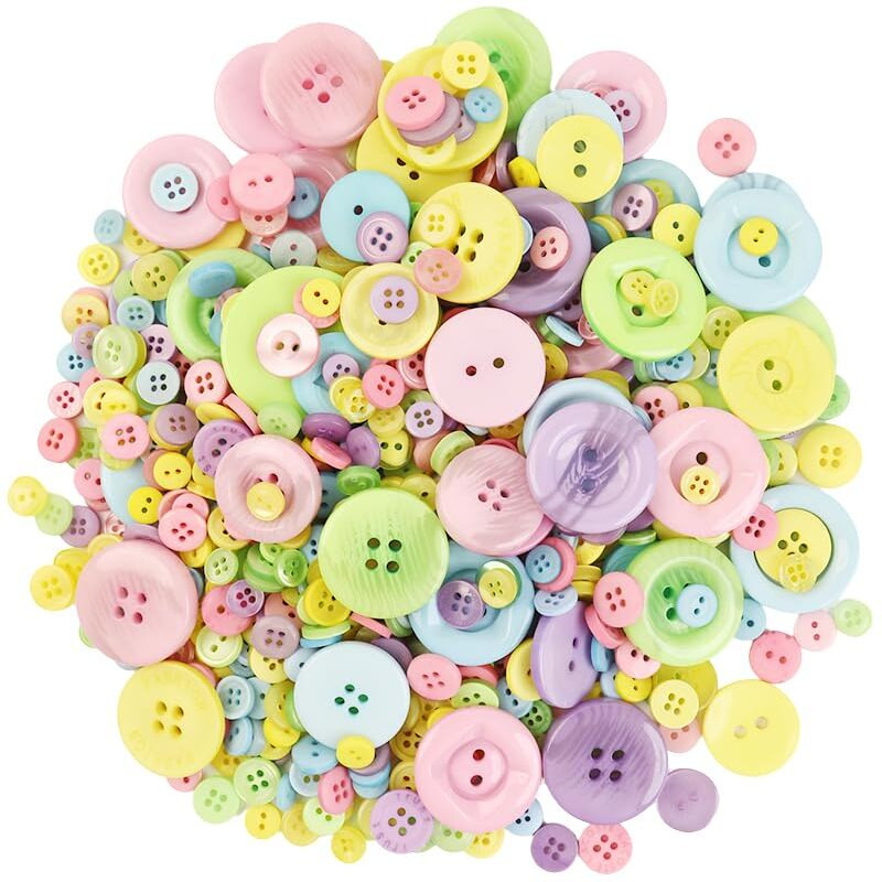 Hasthip 660Pcs Craft Buttons Kit For Clothes - Mixed Sizes Plastic Macaron Color Novelty Children's Clothing Buttons For Arts, Crafts, Diy, Decorations, Sewing