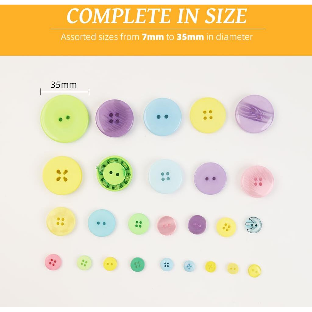 Hasthip 660Pcs Craft Buttons Kit For Clothes - Mixed Sizes Plastic Macaron Color Novelty Children's Clothing Buttons For Arts, Crafts, Diy, Decorations, Sewing