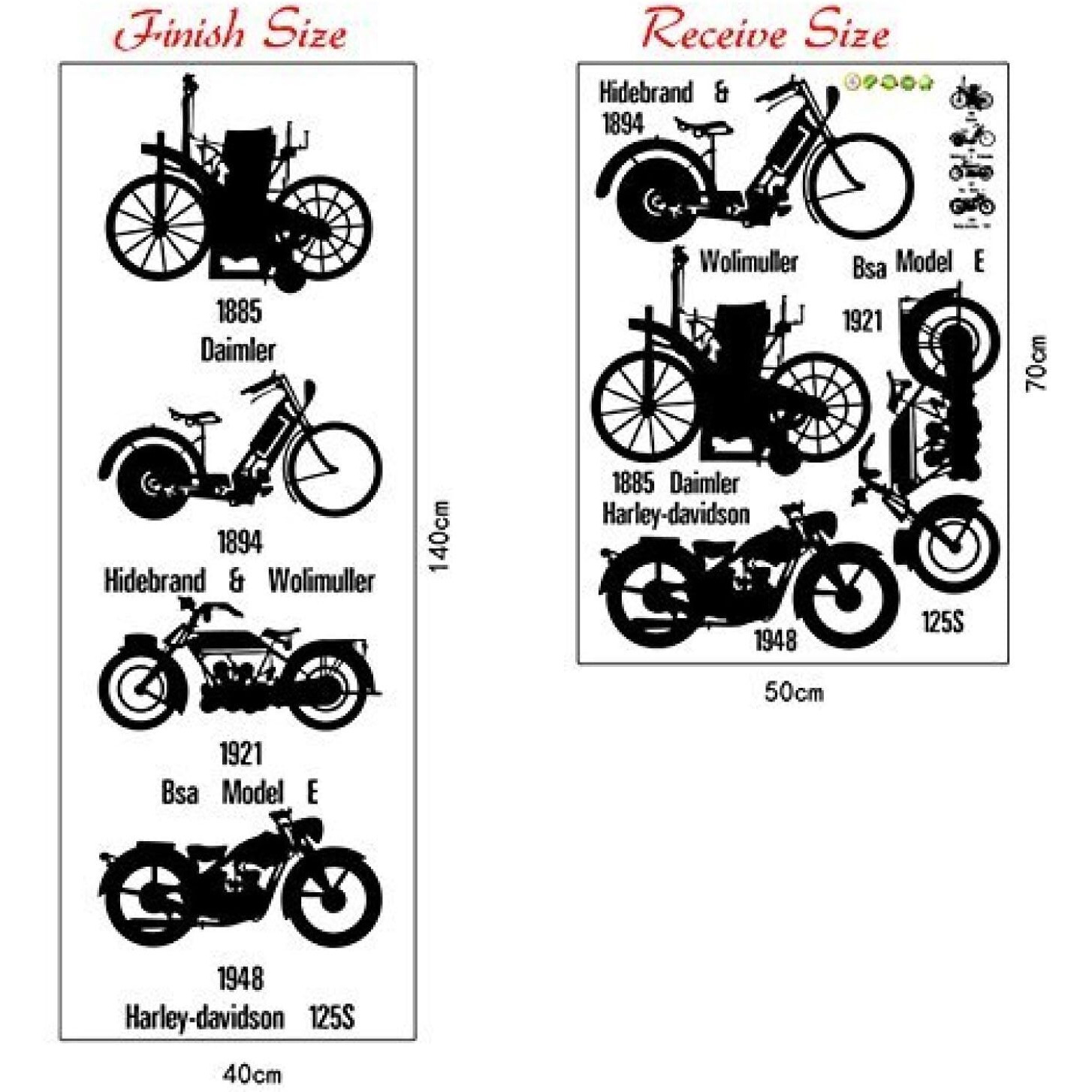 Indian Royals Vintage Motorcycle Bike Kids Design Self Adhesive Peel And Stick Home Dcor And Wall Decor Wall Sticker (50Cm X 70Cm)