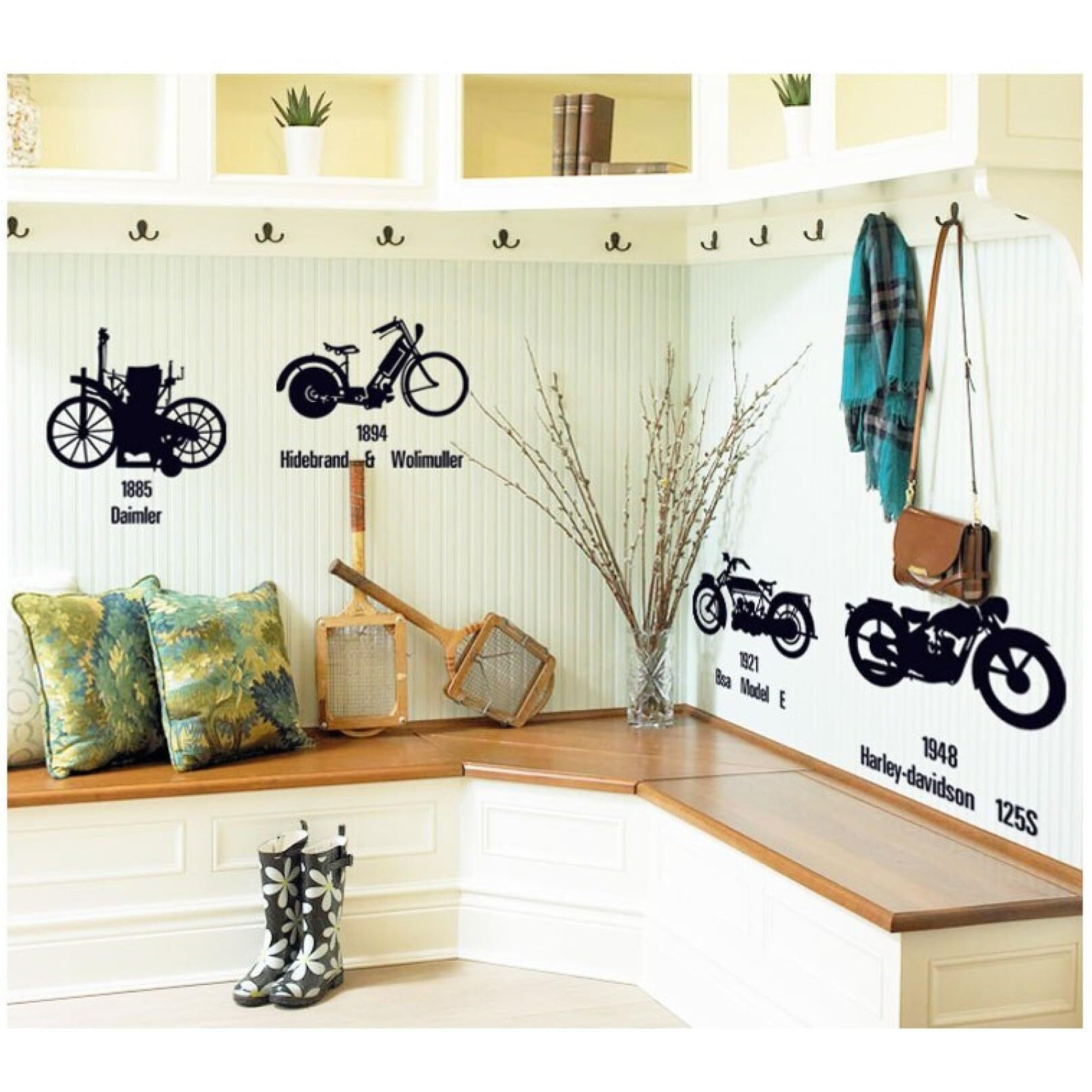 Indian Royals Vintage Motorcycle Bike Kids Design Self Adhesive Peel And Stick Home Dcor And Wall Decor Wall Sticker (50Cm X 70Cm)