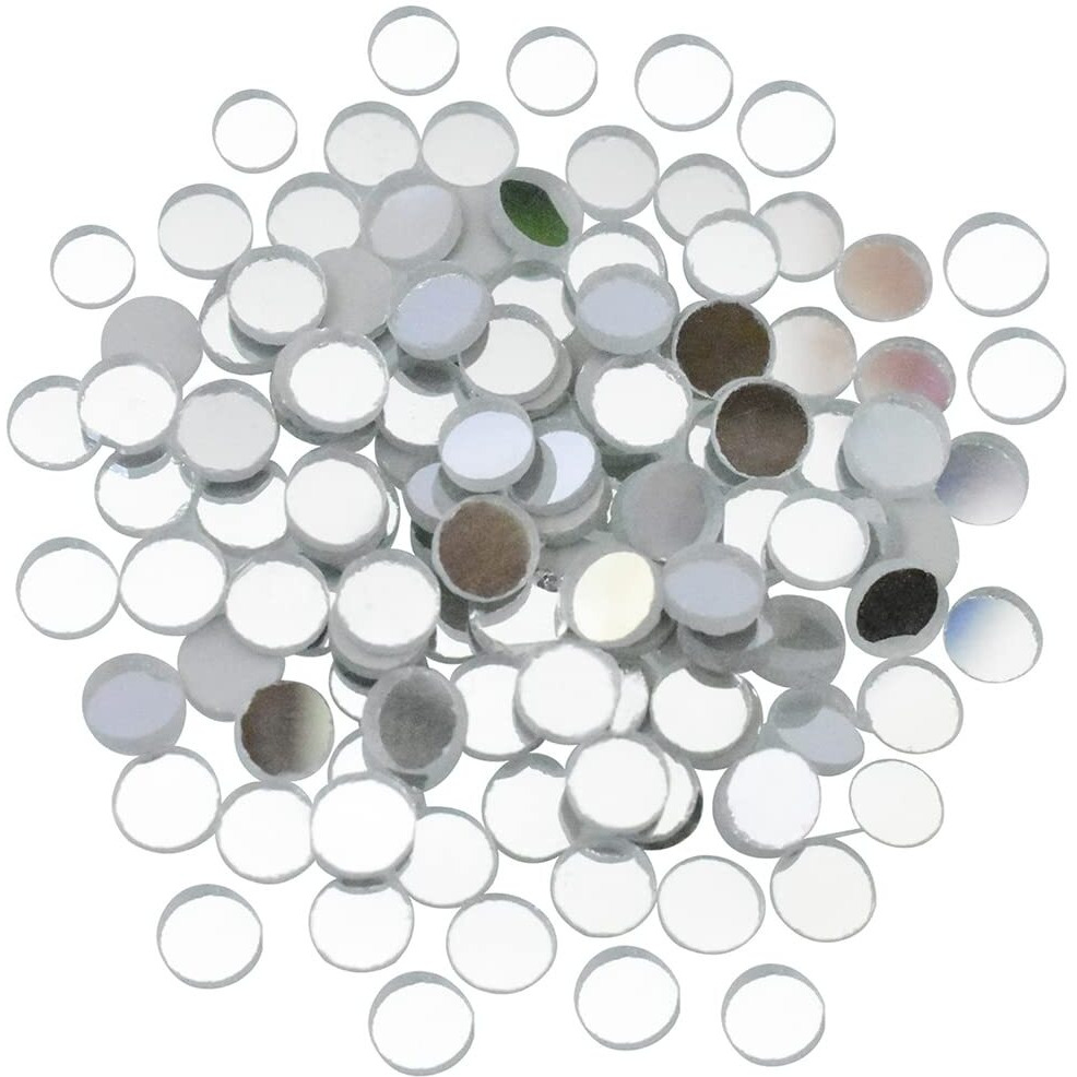 Embroiderymaterial Smoothly Grinded Edges Glass Craft Mirrors For Lippan Art, Dress Embellishment, Craft & Diy (3Mm, Silver, Round, 1000 Pieces)