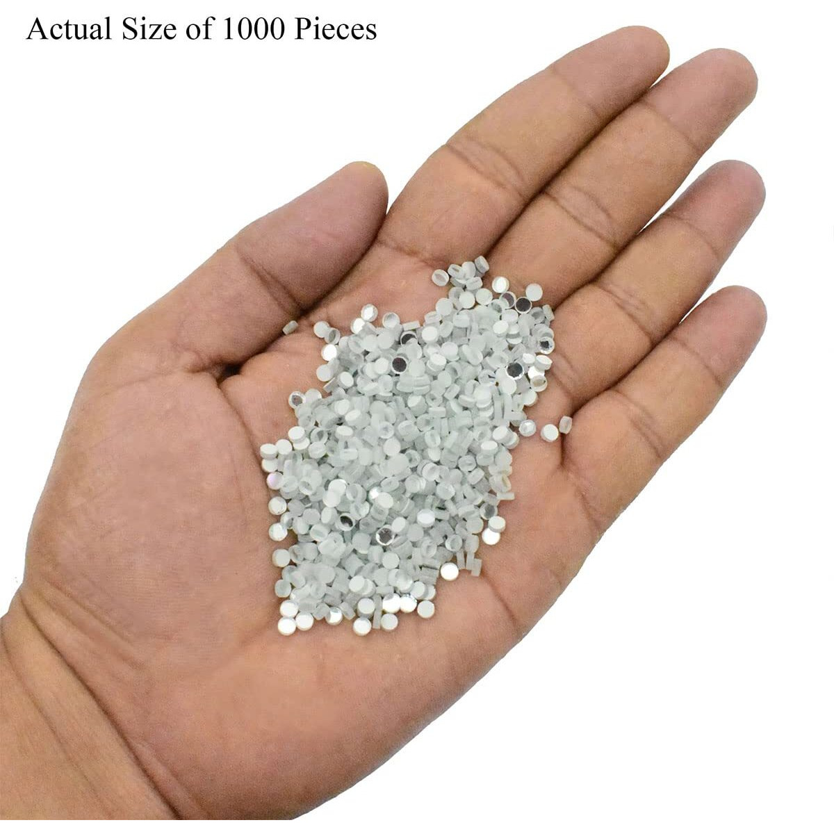 Embroiderymaterial Smoothly Grinded Edges Glass Craft Mirrors For Lippan Art, Dress Embellishment, Craft & Diy (3Mm, Silver, Round, 1000 Pieces)