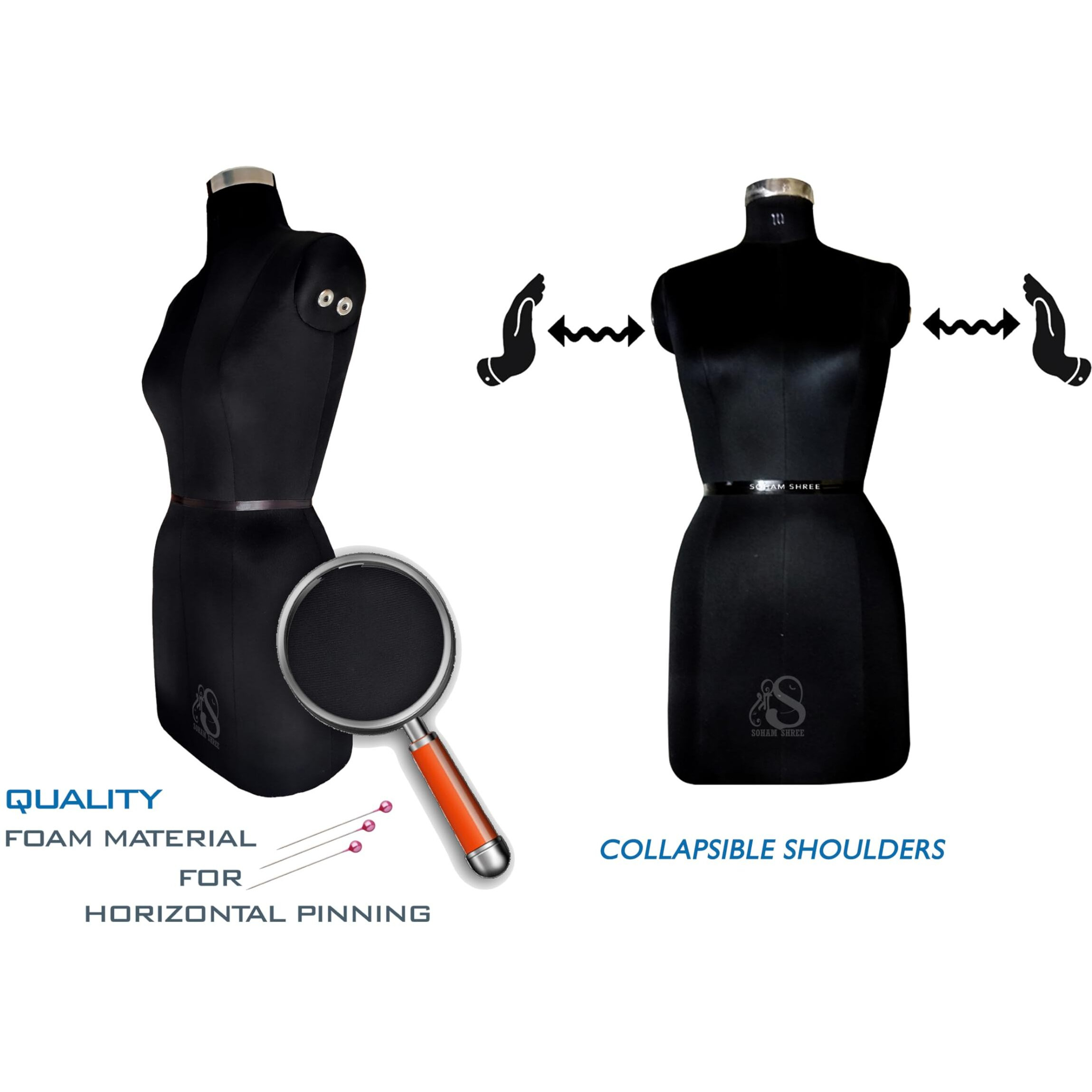 Soham Shree  Female Dress Wooden Stand Form Wheel Base Mannequin Store Display Dummy - (12) Mannequin Dummy Model Hanger Dress Kurti Display Stand