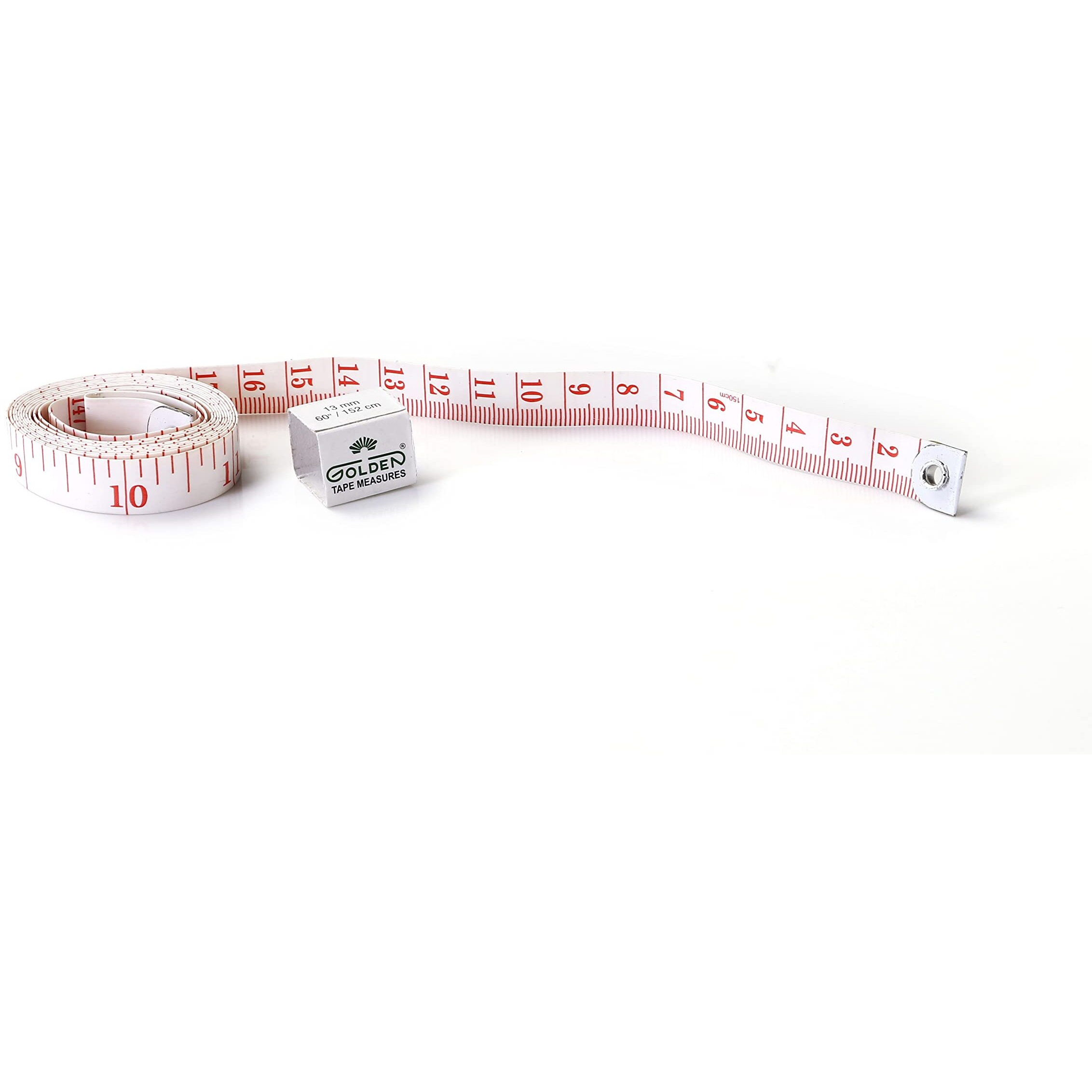 Golden Tailor Tape Sewing Tailoring Tape 1.52 Meter/152 Cm, Premium Pvc Fibreglass Measuring Tapes For Body & Cloth Measure, Dressmaking, Cloth Cutting, Home Tailoring, Pack Of 10 (13 Mm)