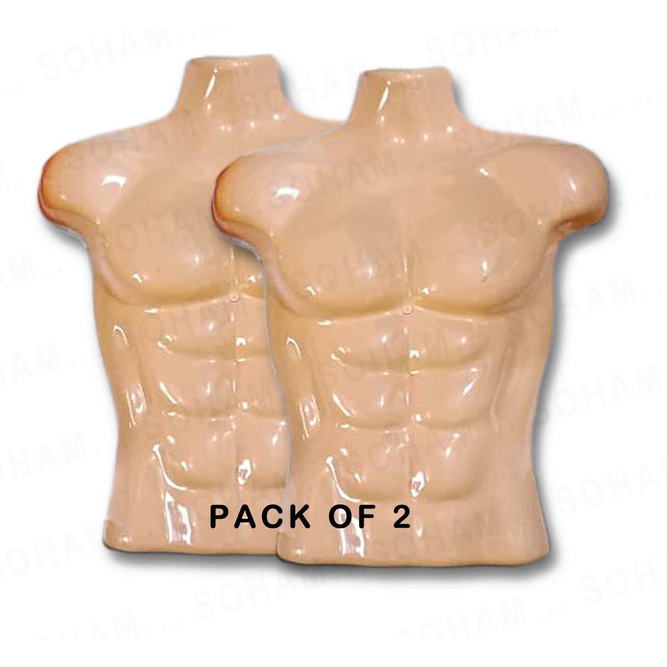 Kalsutanshi   Male Body Hanger | Non-Breakable Plastic Men Body Shell Mannequin- Dummy Type Hangers Kurta Shirt Display Stands (Pack Of 02, Skin - Color)