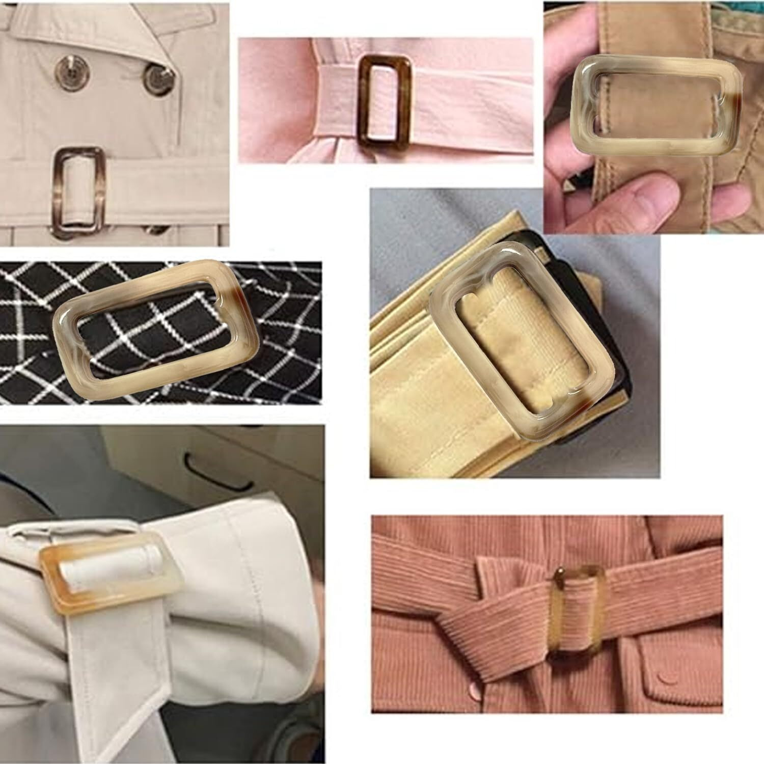 Plastic Belt Buckle For Handbags, Fashion Accessories & Silk Scarves  Rectangle Design, 1.5-Inch, Set Of 5  Ideal For T-Shirts & Ladies' Belts