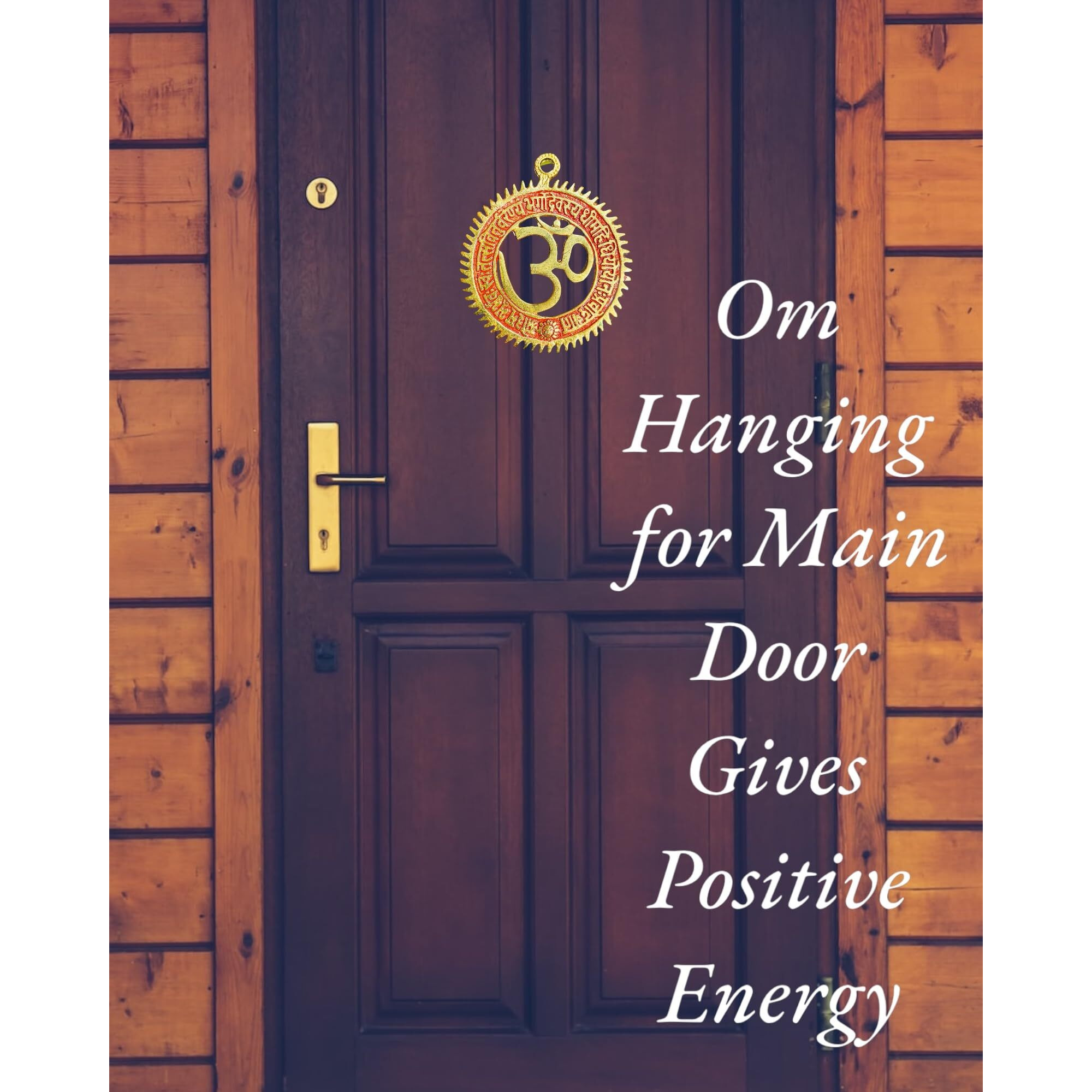 Warmingo De Metal Om Wall Hanging Gayatri Mantra | Om Wall Hanging For Mandir Or Main Door Entrance | Vastu Wall Hanging (6 X 5 Inch)
