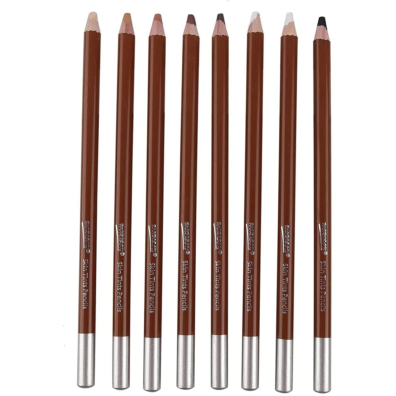 Kabeer Art 8 Pcs Skin Tints Pastel Soft Colored Pencils For Portrait Drawing, Sketching And Coloring