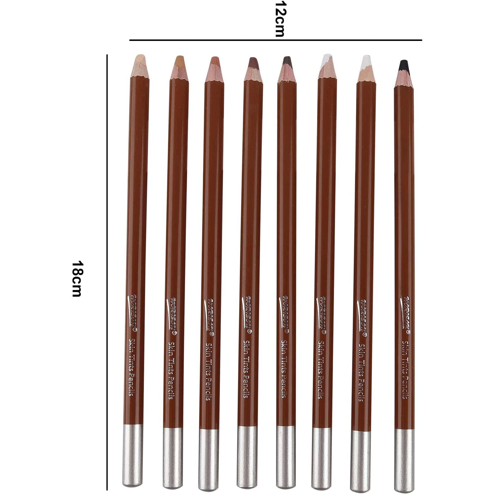 Kabeer Art 8 Pcs Skin Tints Pastel Soft Colored Pencils For Portrait Drawing, Sketching And Coloring