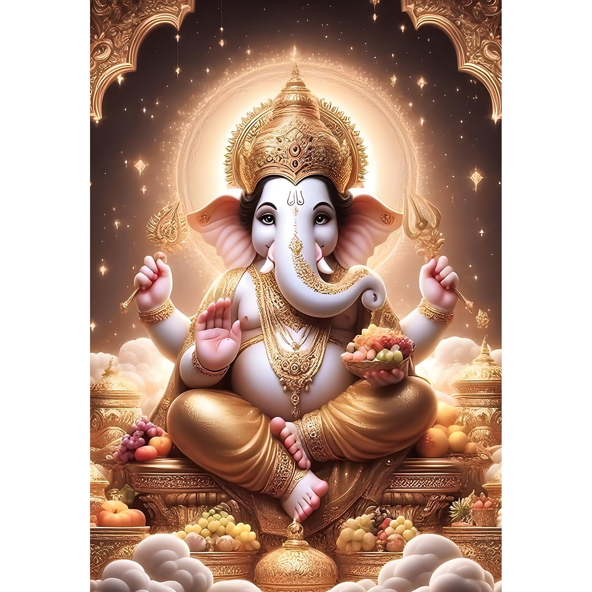 Lord Ganesh Poster Wall | Ganpati Sticker Wall | Ganesh Ji Sticker | Vinayakudu Sticker | Ganesha Chaturthi Poster For Wall Decoration | Ganapati Poster For Wall | Ashtavinayak Ganpati Sticker | Natya Vinayaka Posters