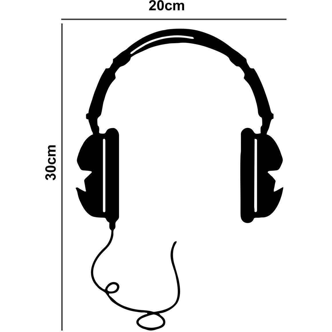 Decopix Pvc Vinyl Music Headphones Decorative Wall Sticker (Multicolour)