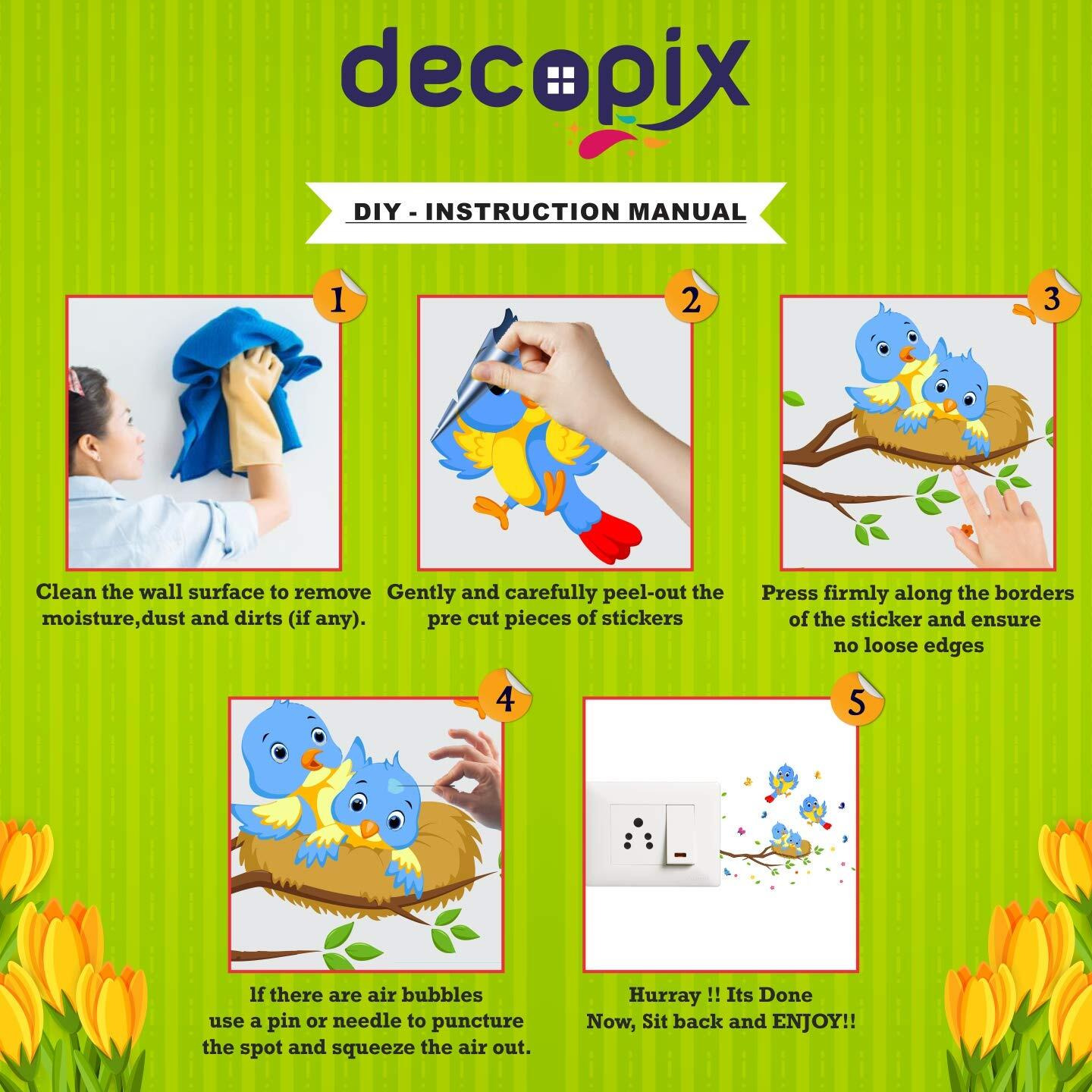 Decopix Pvc Vinyl Music Headphones Decorative Wall Sticker (Multicolour)