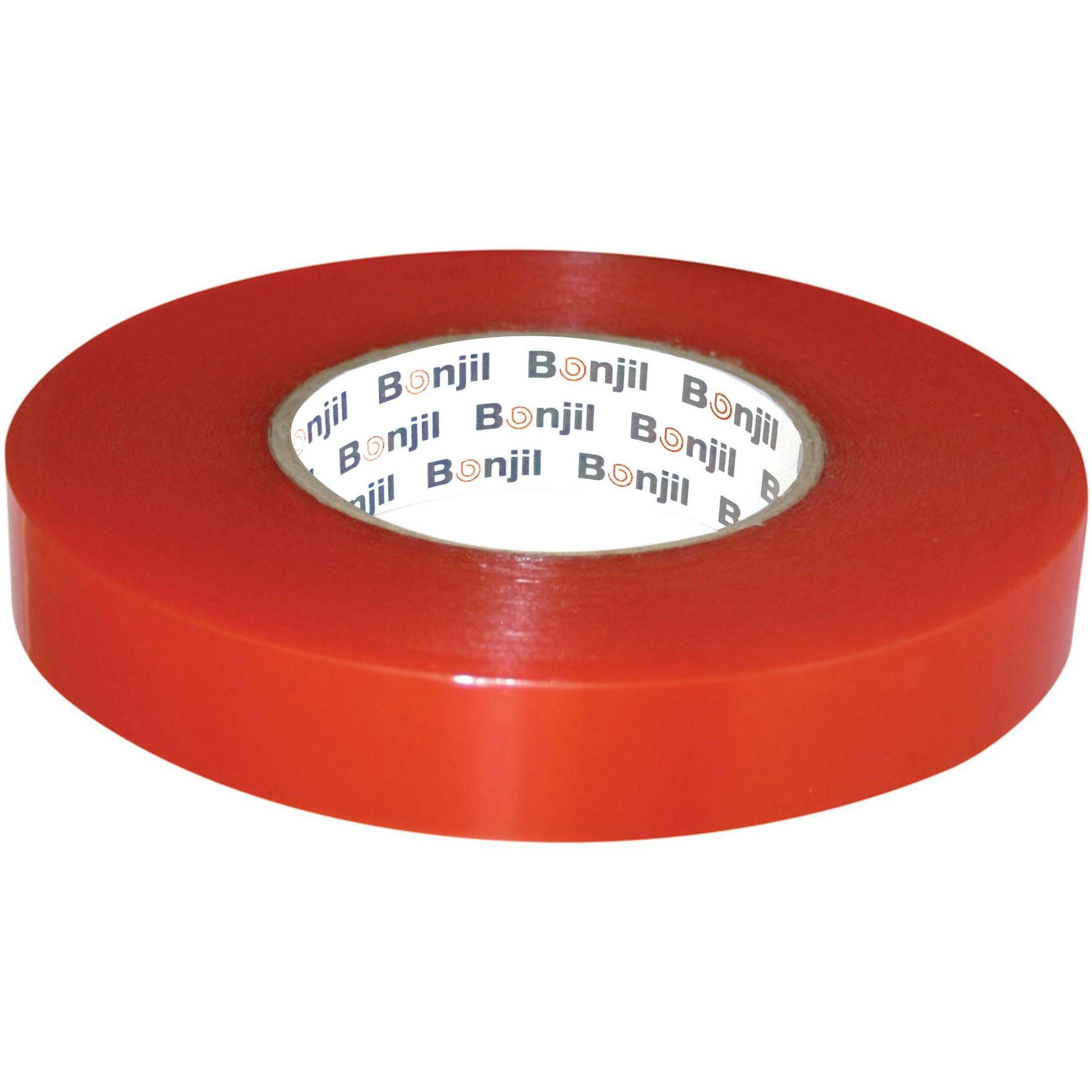 Bonjil Double Sided Heat Resistant Acrylic Adhesive Red Polyester Tape 12Mmx33Mtr (Set Of 6)