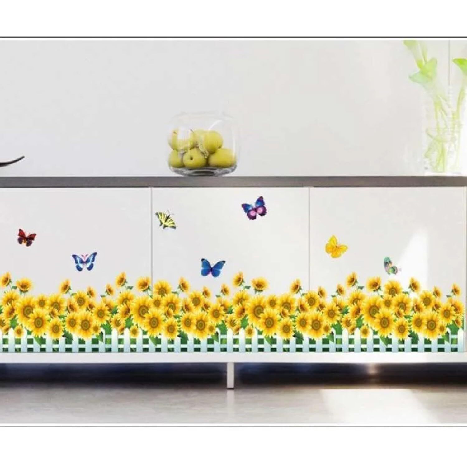 Jaamso Royals Sunflower Hedge Wall Sticker For Home Decor (50Cm X 70Cm)