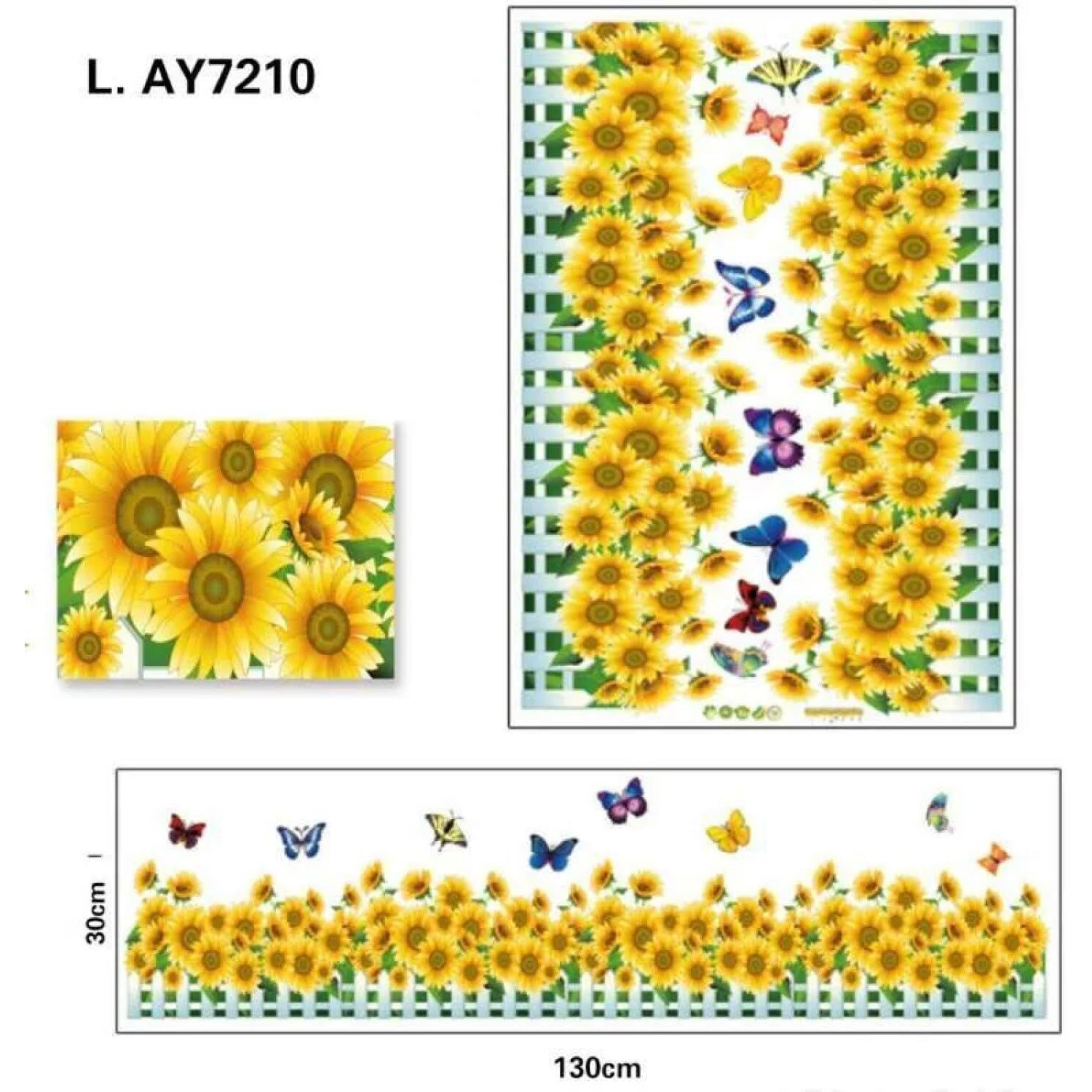 Jaamso Royals Sunflower Hedge Wall Sticker For Home Decor (50Cm X 70Cm)
