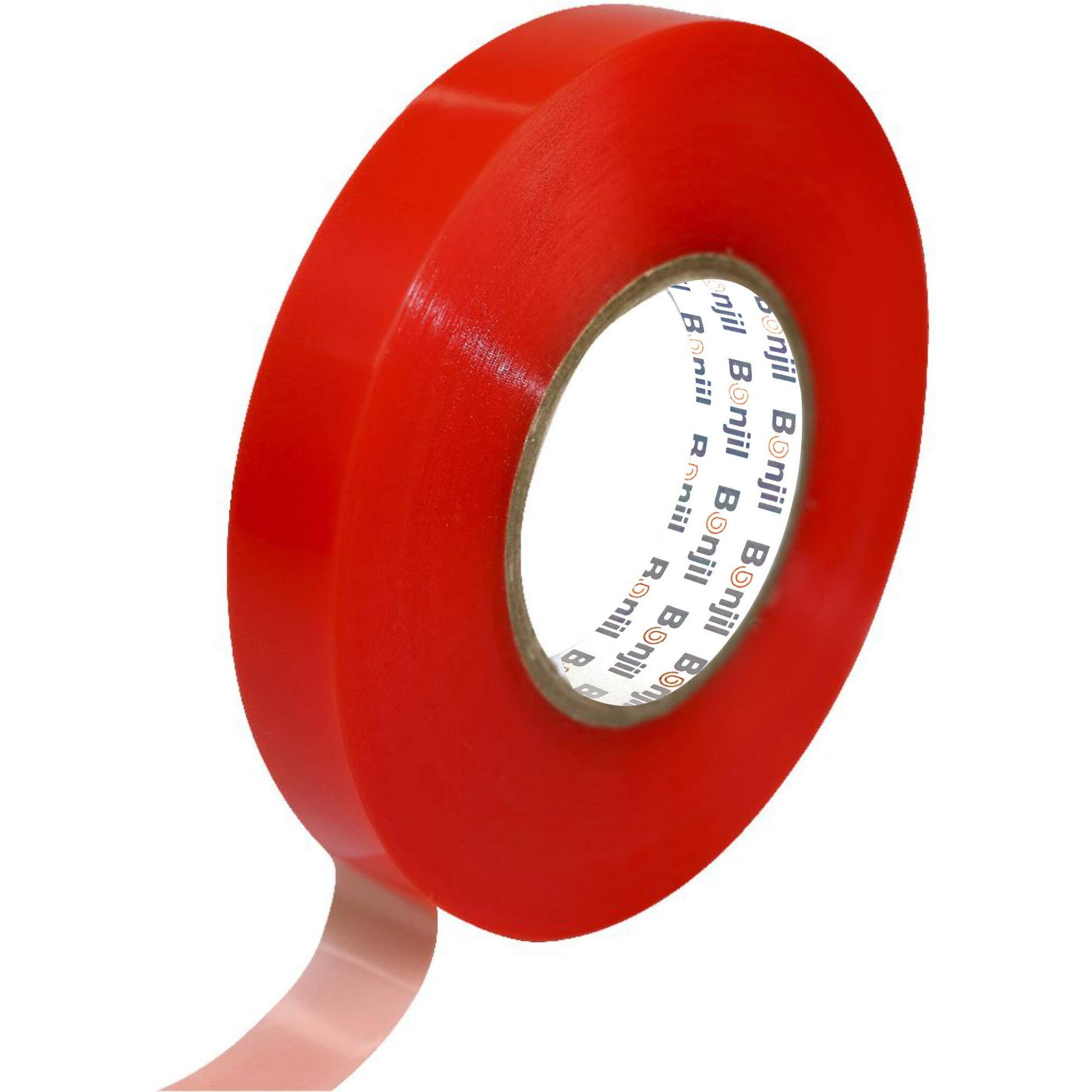 Bonjil Double Sided Heat Resistant Acrylic Adhesive Red Polyester Tape 24Mmx33Mtr (Set Of 4)