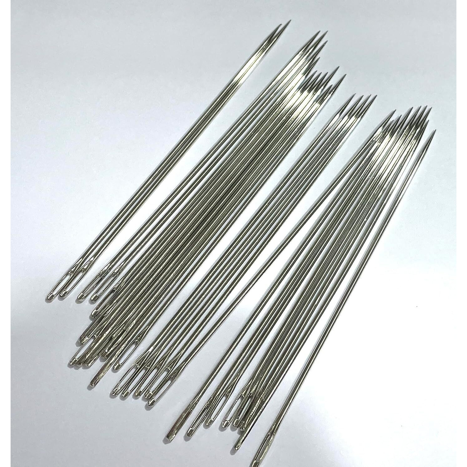 Omx, Total 50 Needles (25 Needles - 5 Inch Long, & 25 Needles 6 Inch Long), 2Mm Thick, Long Eyed Beading Needles, 127Mm & 152 Mm - 2 Sizes, Book Binder Needle, Sewing Beading Needle