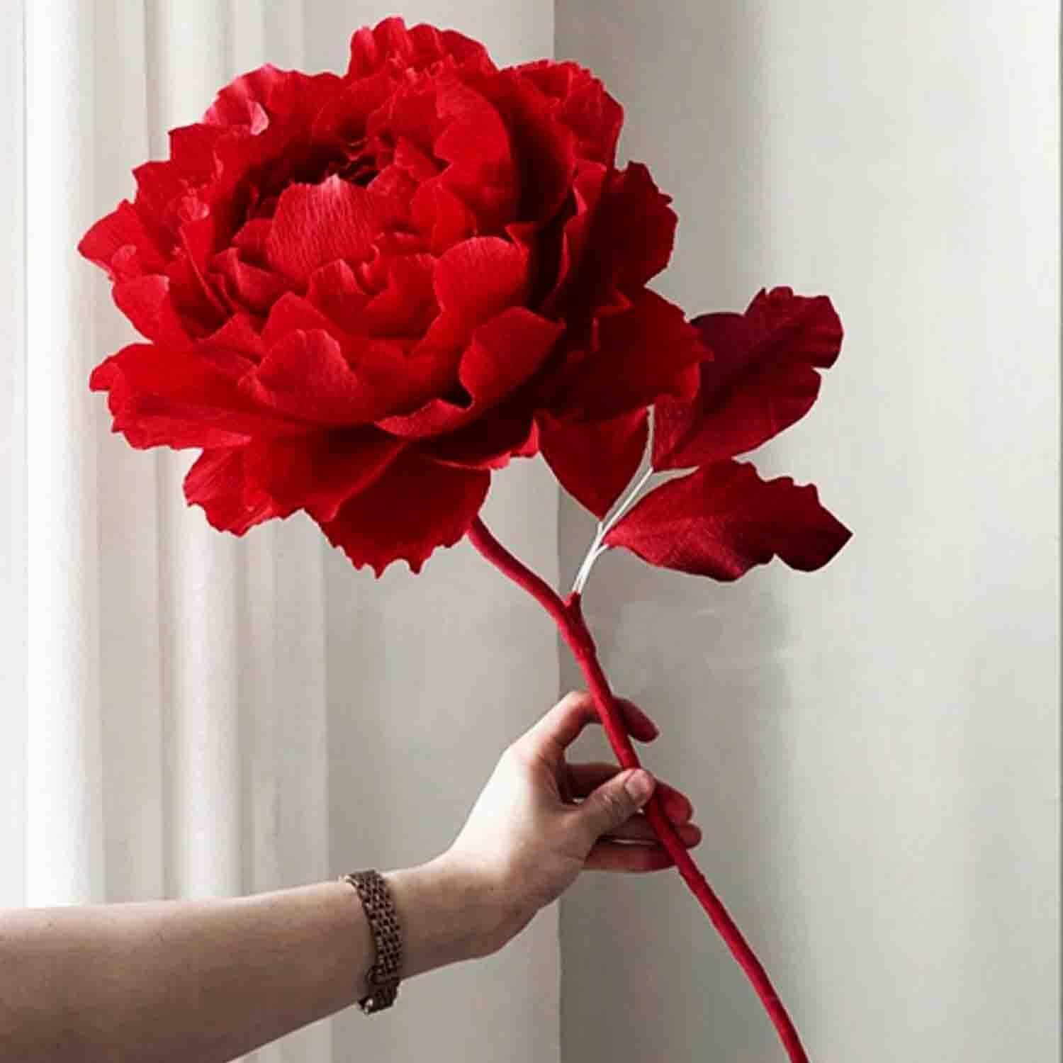 Pandeji Crepe Paper Flowers Making Kit/Diy Paper Carfts Kit Includes 6Pc Crepe Roll, 2Pc Floral Tape, 25Pc 15Inch Long Floral Wire & 1 Wire Cutter (Yellow, Dark Green, Light Green, Red, Light Pink & Dark Pink)