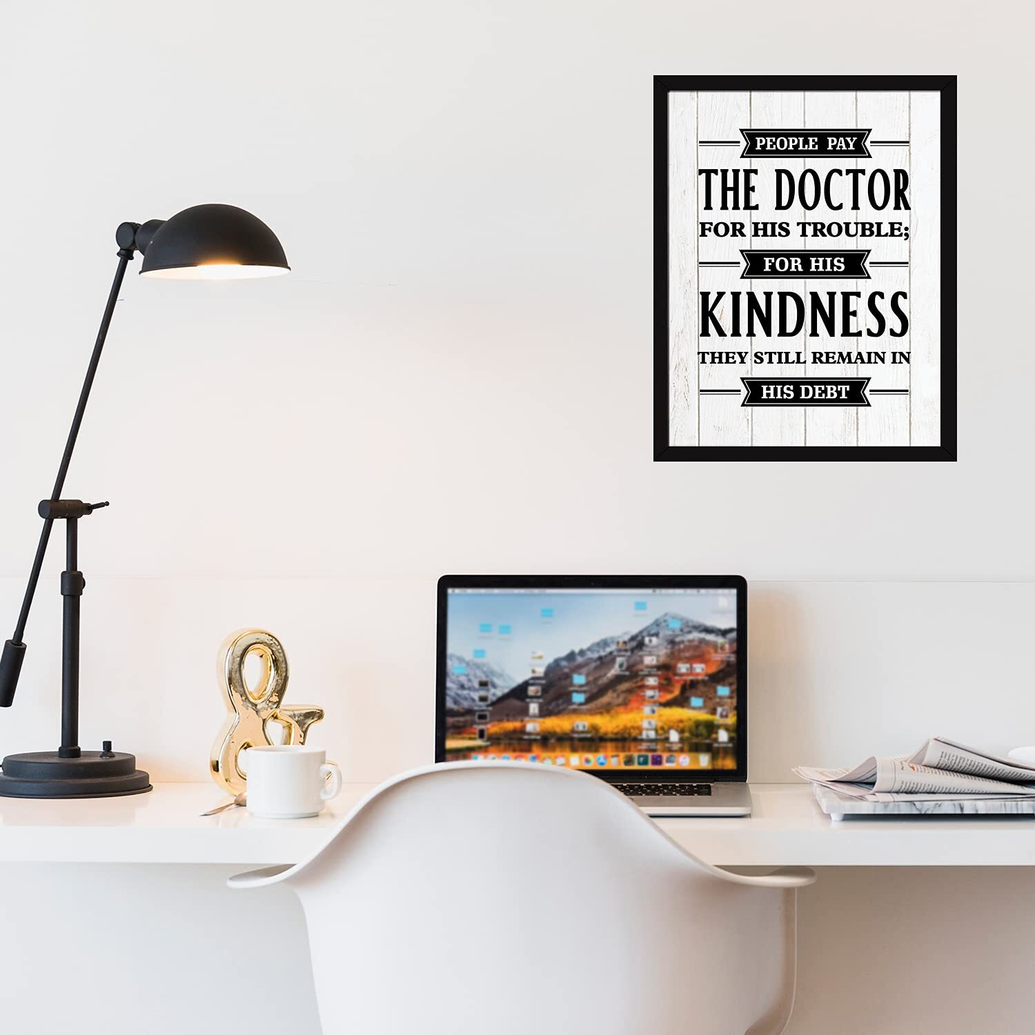 Chaka Chaundh - Doctor Quotes Wall Frames -Doctor Poster- Quotes Wall Frames For Hospital - Medical Quotes Wall Frames - Quotes Wall Frames For Clinic - (13.6 X10.6 Inches) (People Pay The Doctor)