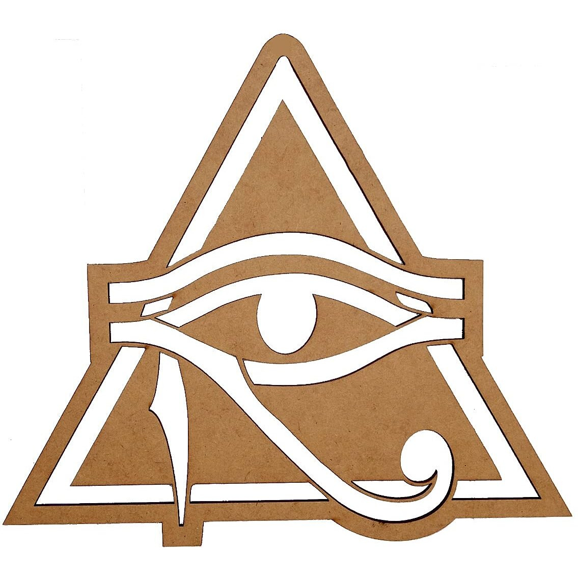 Purpledip Wooden Laser Cut Wall Hanging Eye Of Horus, Unfinished (12383)