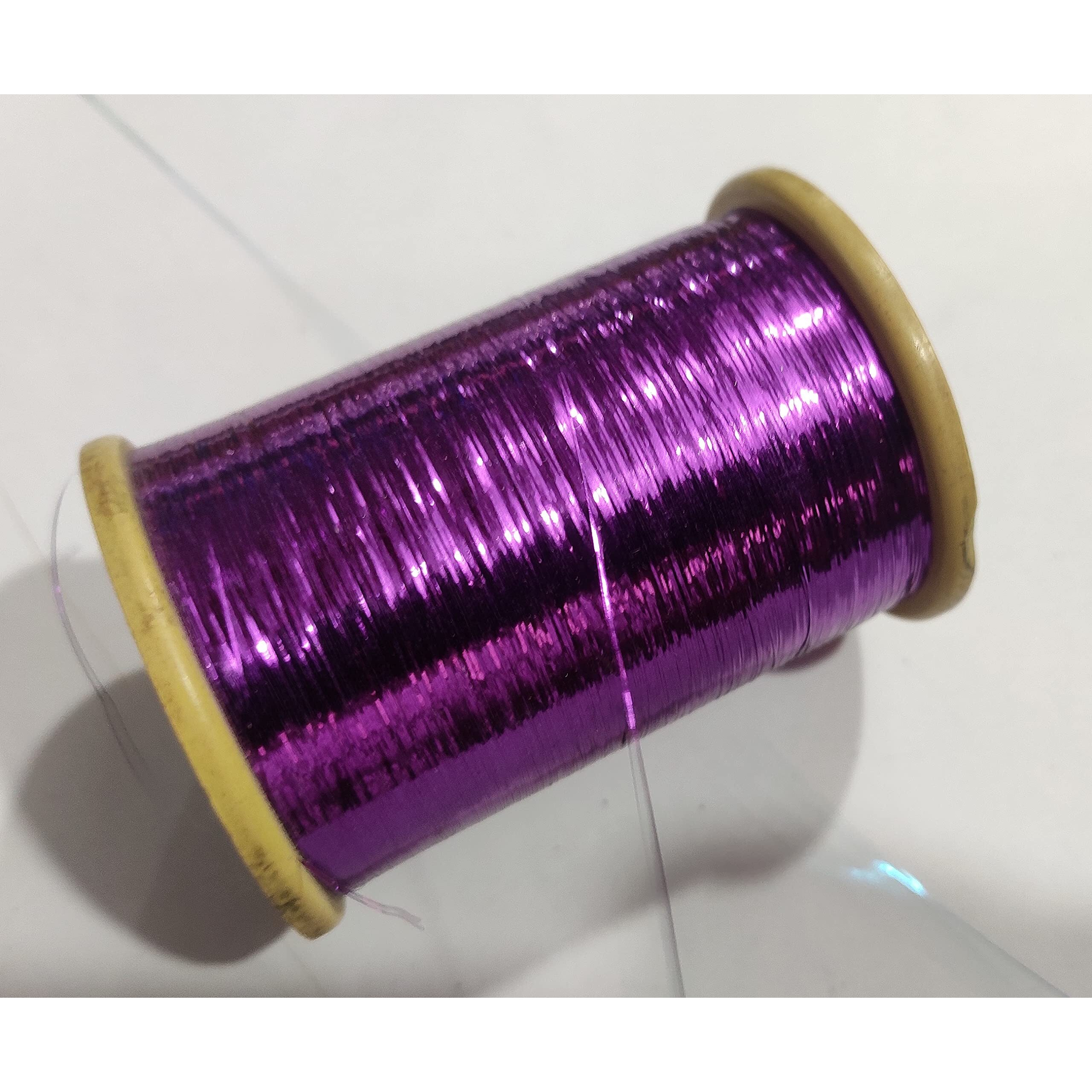 Omx 0.25 Mm, 10000 Mtrs Each Roll, Metallic Strip Mukaish Metal Thread For Embroidery Work, Beading, Jewellery Making. (Purple)