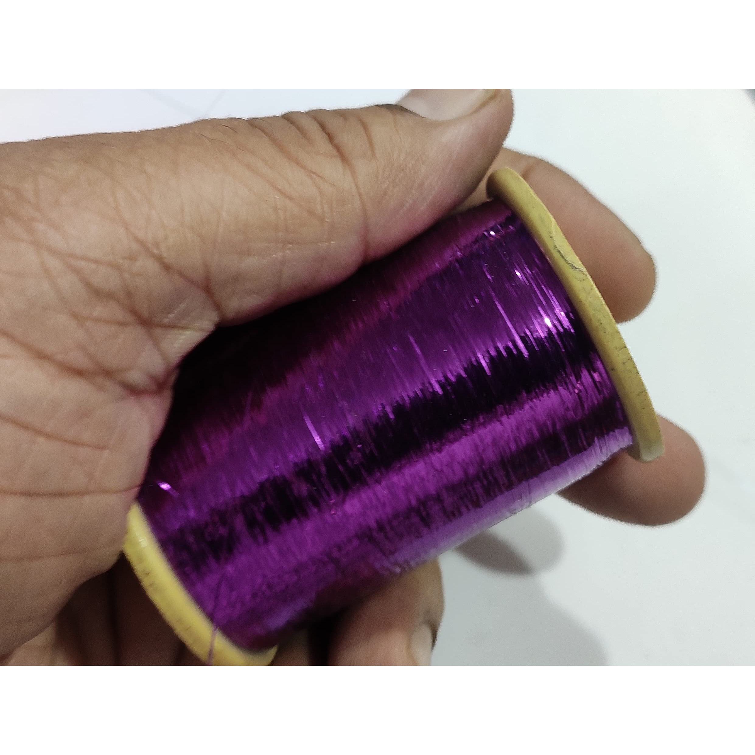 Omx 0.25 Mm, 10000 Mtrs Each Roll, Metallic Strip Mukaish Metal Thread For Embroidery Work, Beading, Jewellery Making. (Purple)